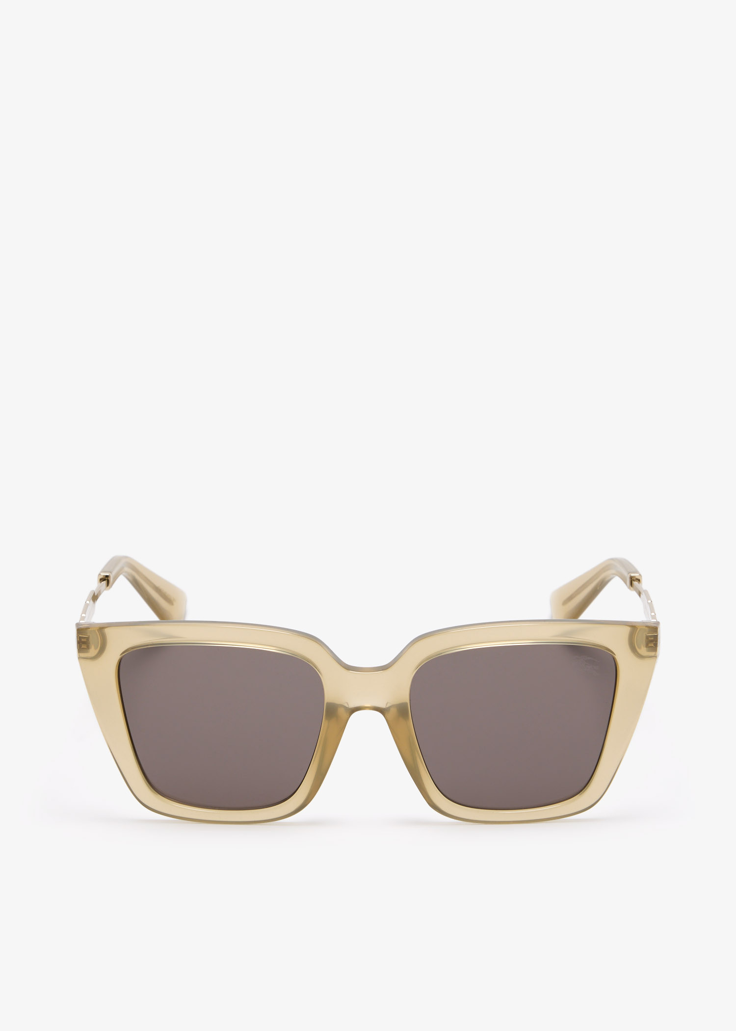 

Check-engraved square sunglasses, Beige
