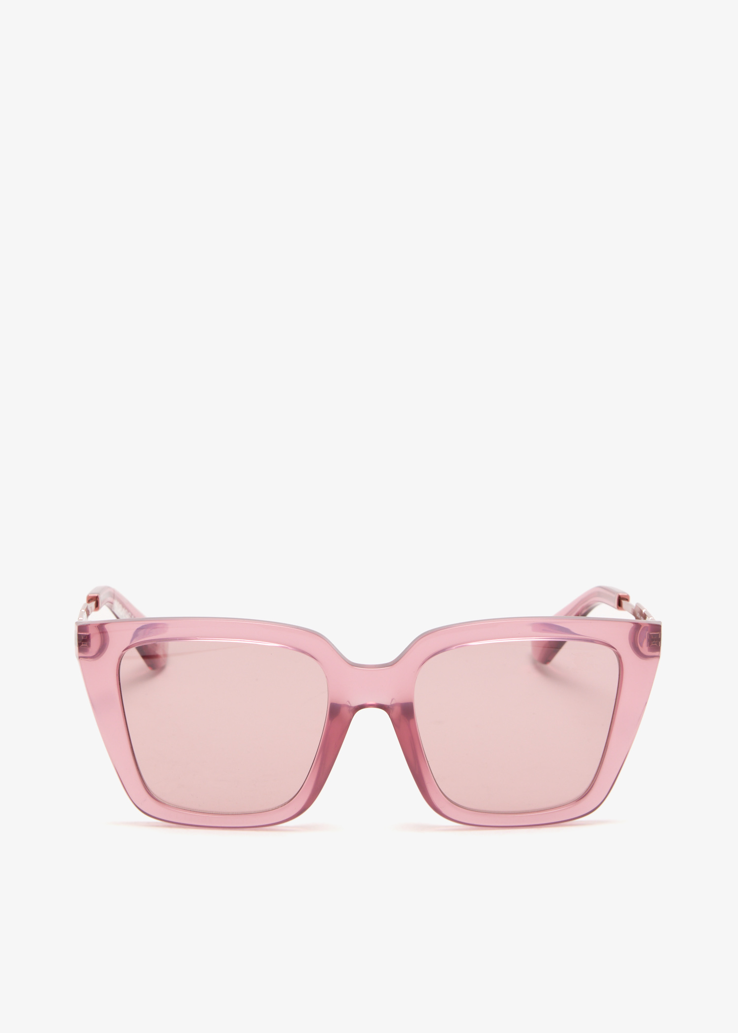 

Check-engraved square sunglasses, Pink