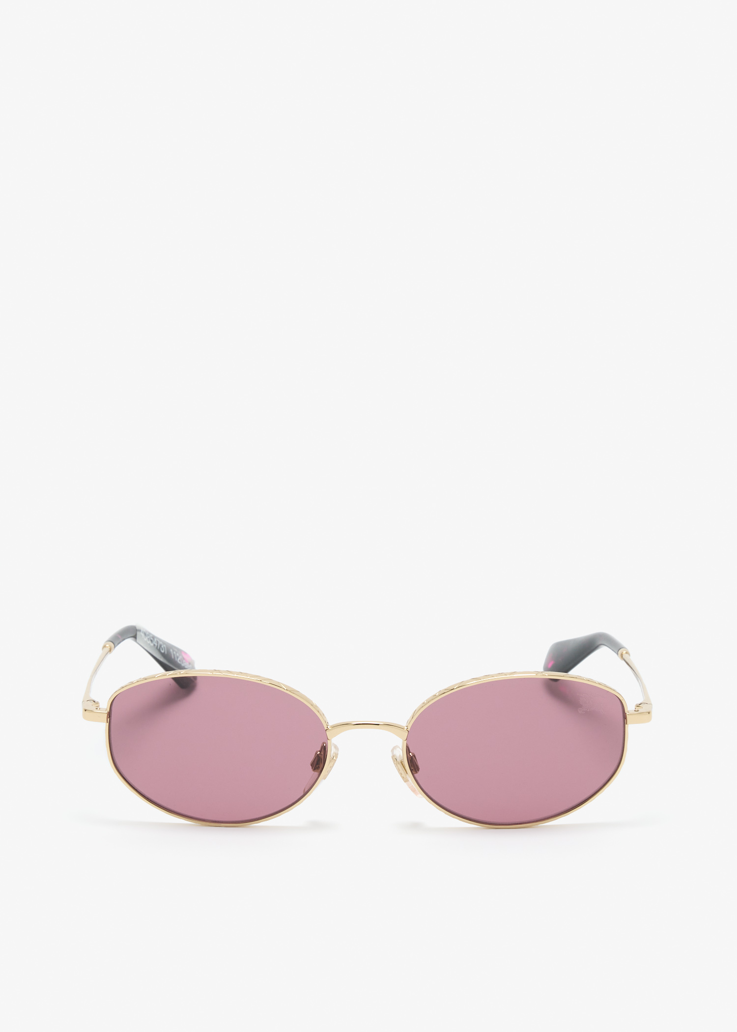 

Check oval sunglasses, Gold