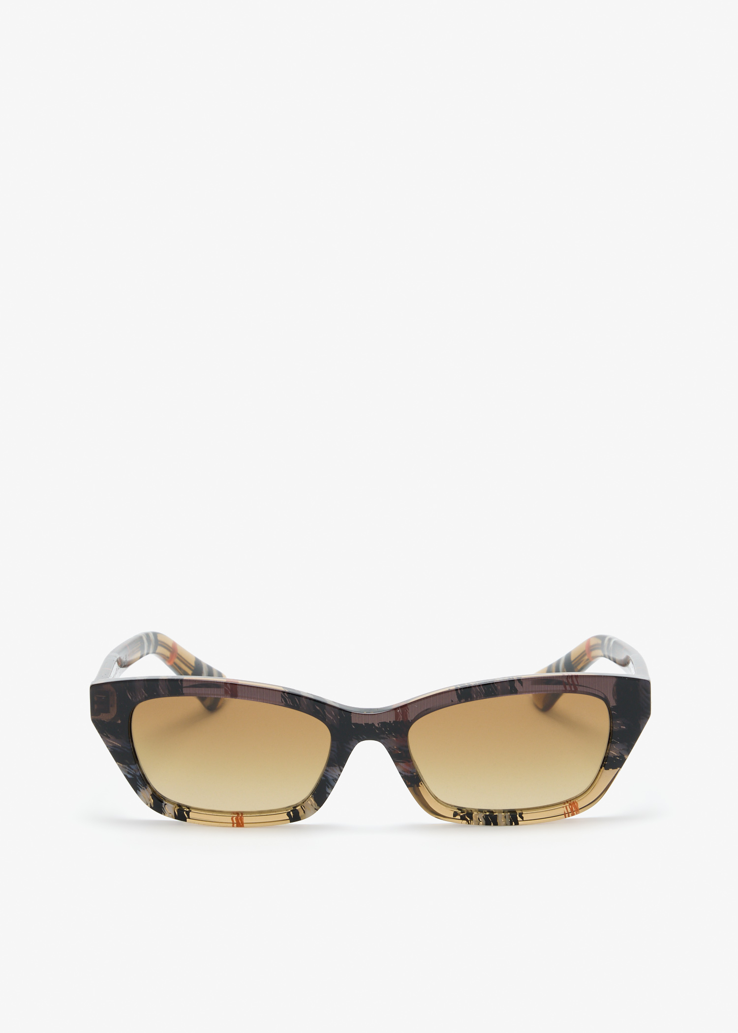 

Gradient Check rectangular sunglasses, Brown
