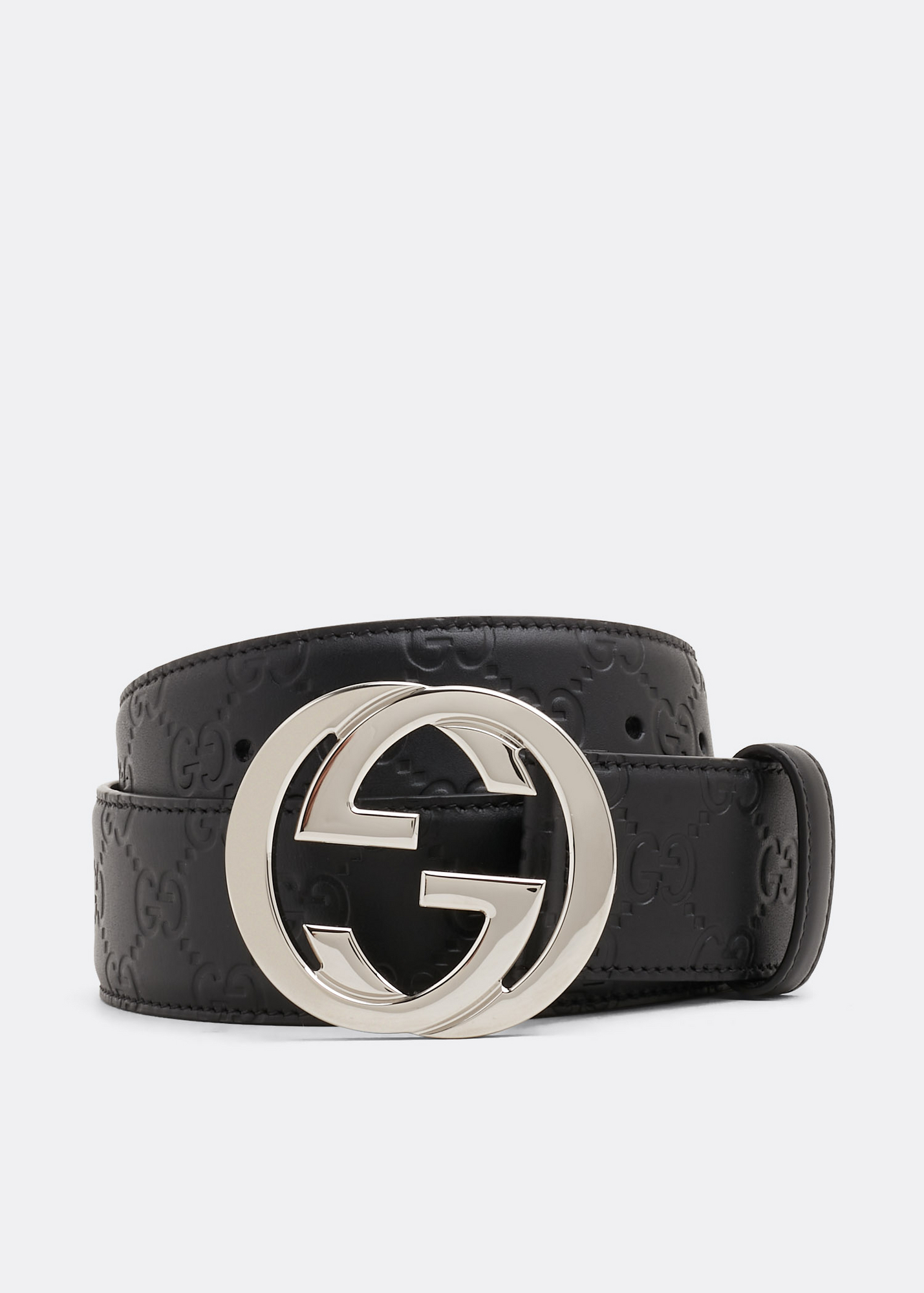 

GG Signature leather belt, Black