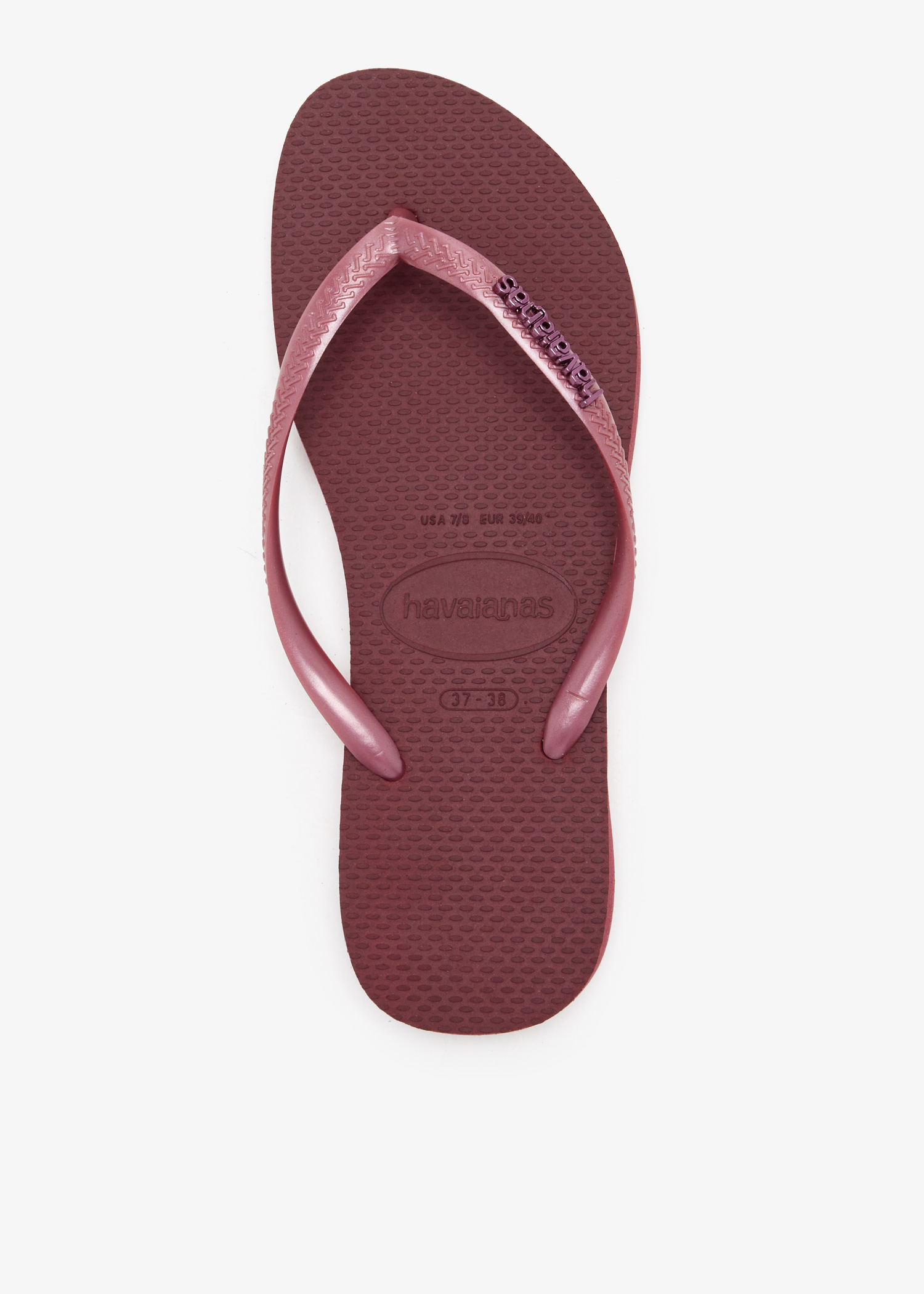 

Slim metallic flip flops, Purple