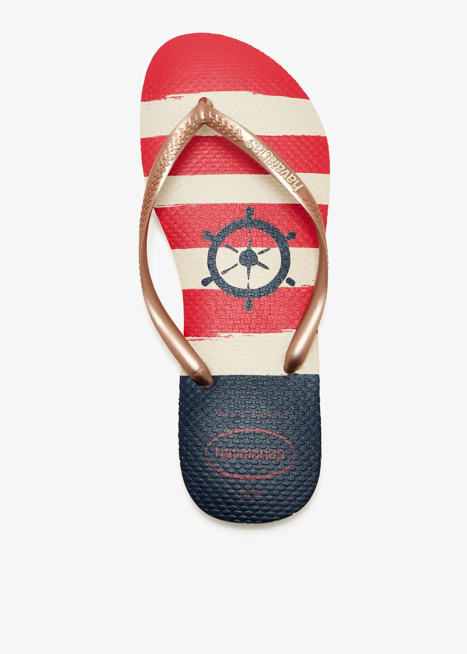 

Slim Nautical flip flops, Beige