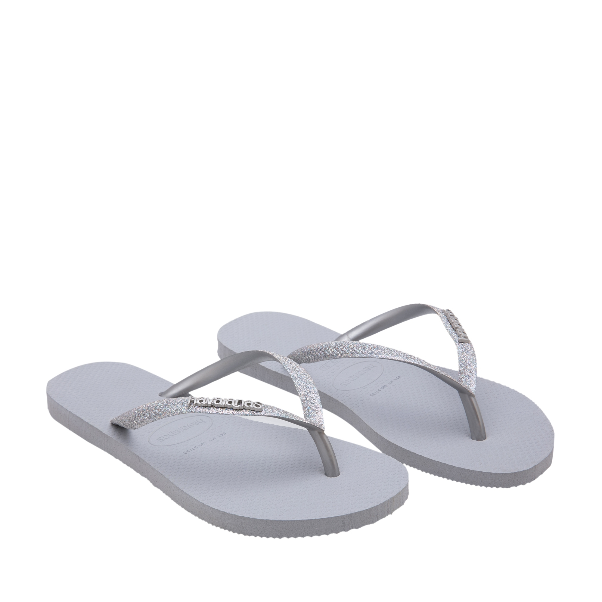 

Rubber flip flops, Silver
