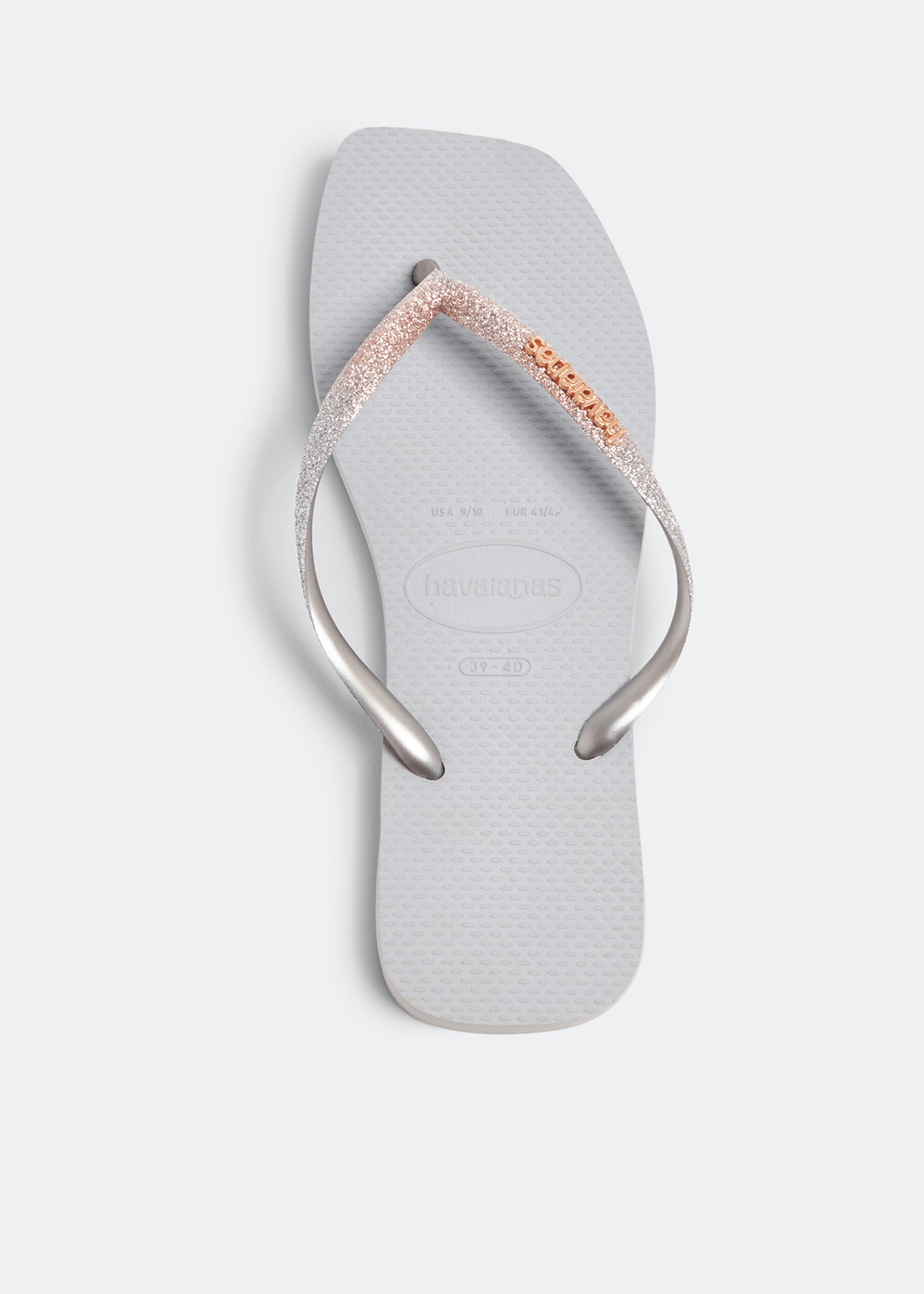 

Slim square flip flops, Grey