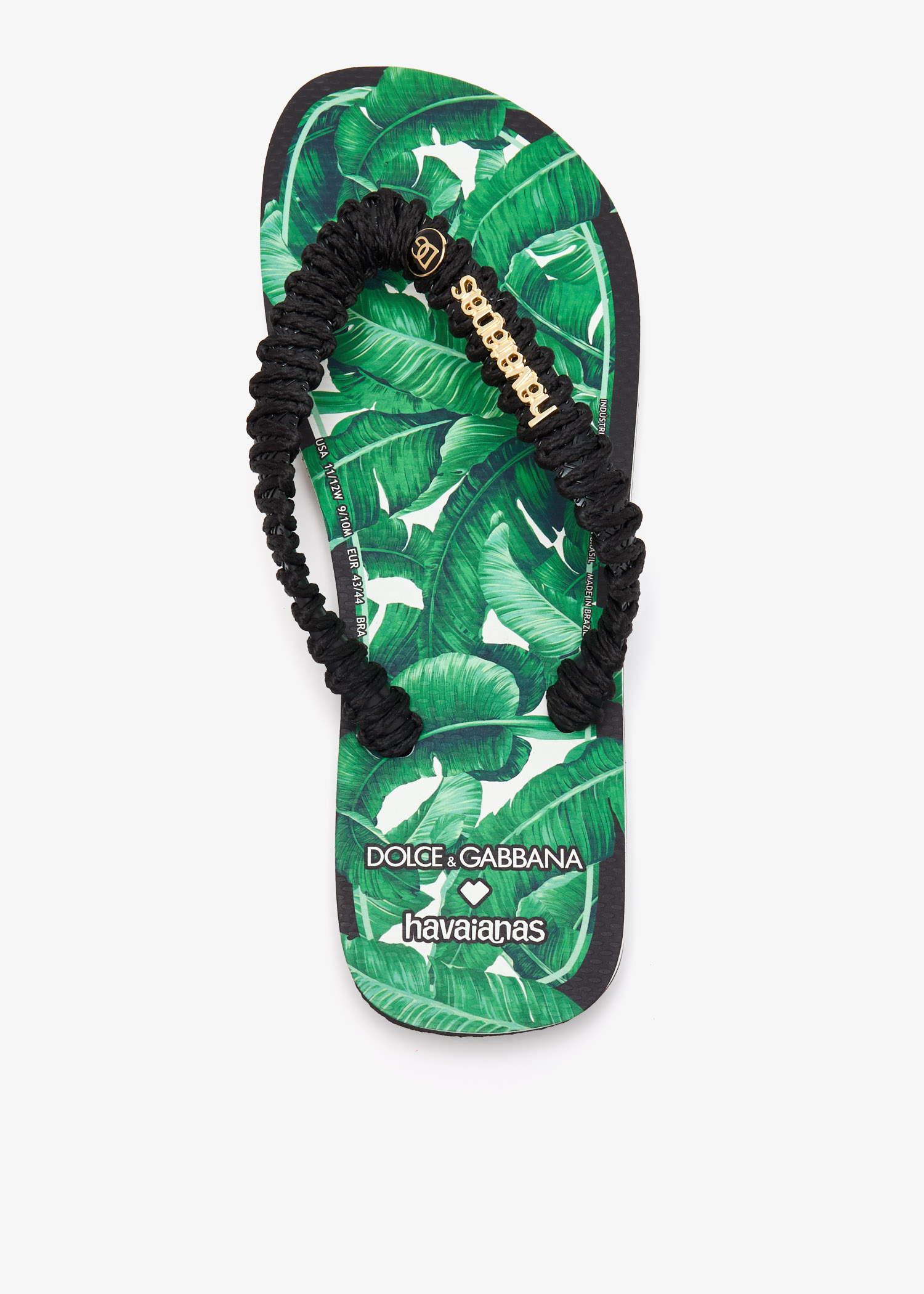 

x Dolce & Gabbana banana leaf flip flops, Black