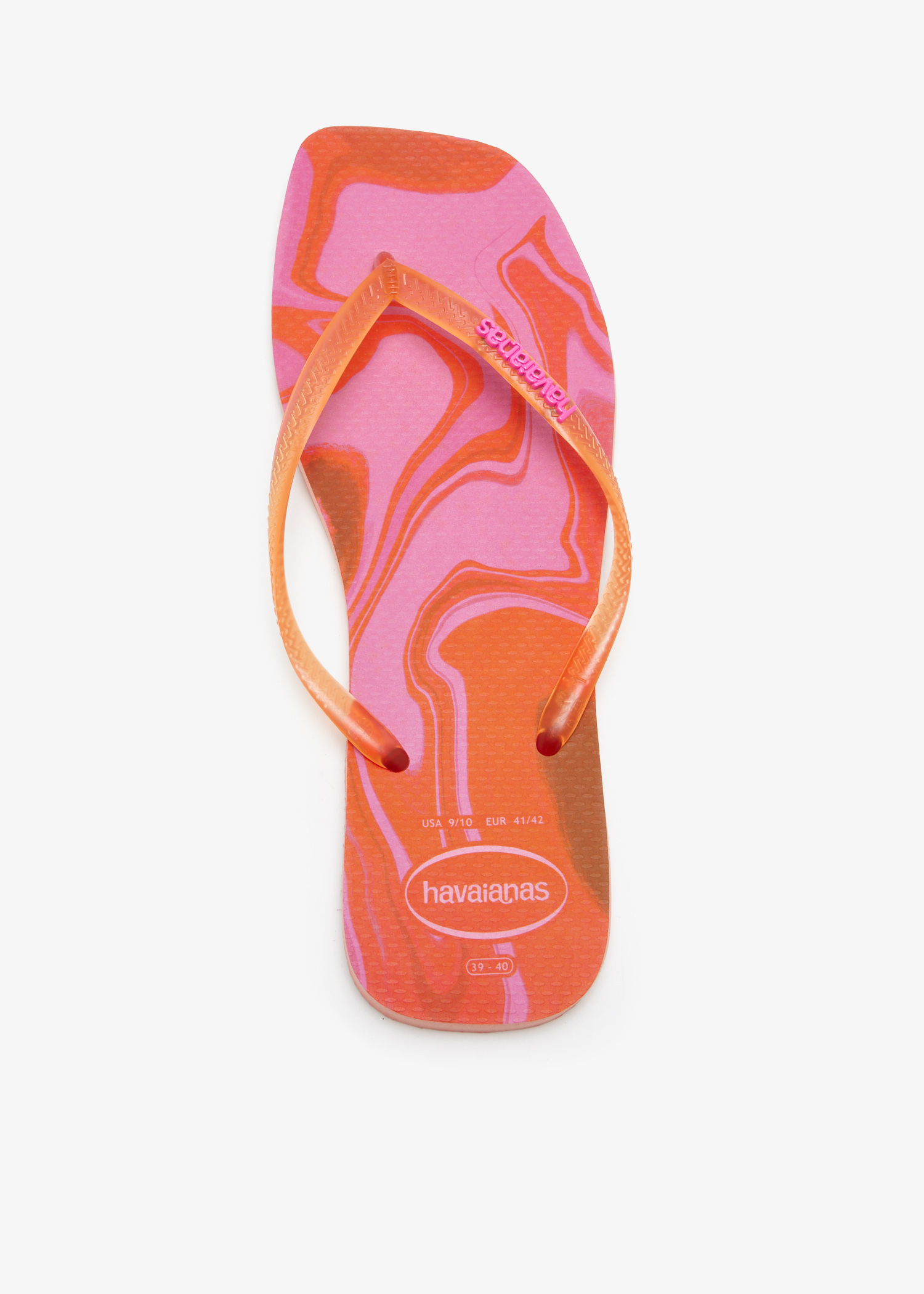 

Slim Square jelly flip flops, Pink