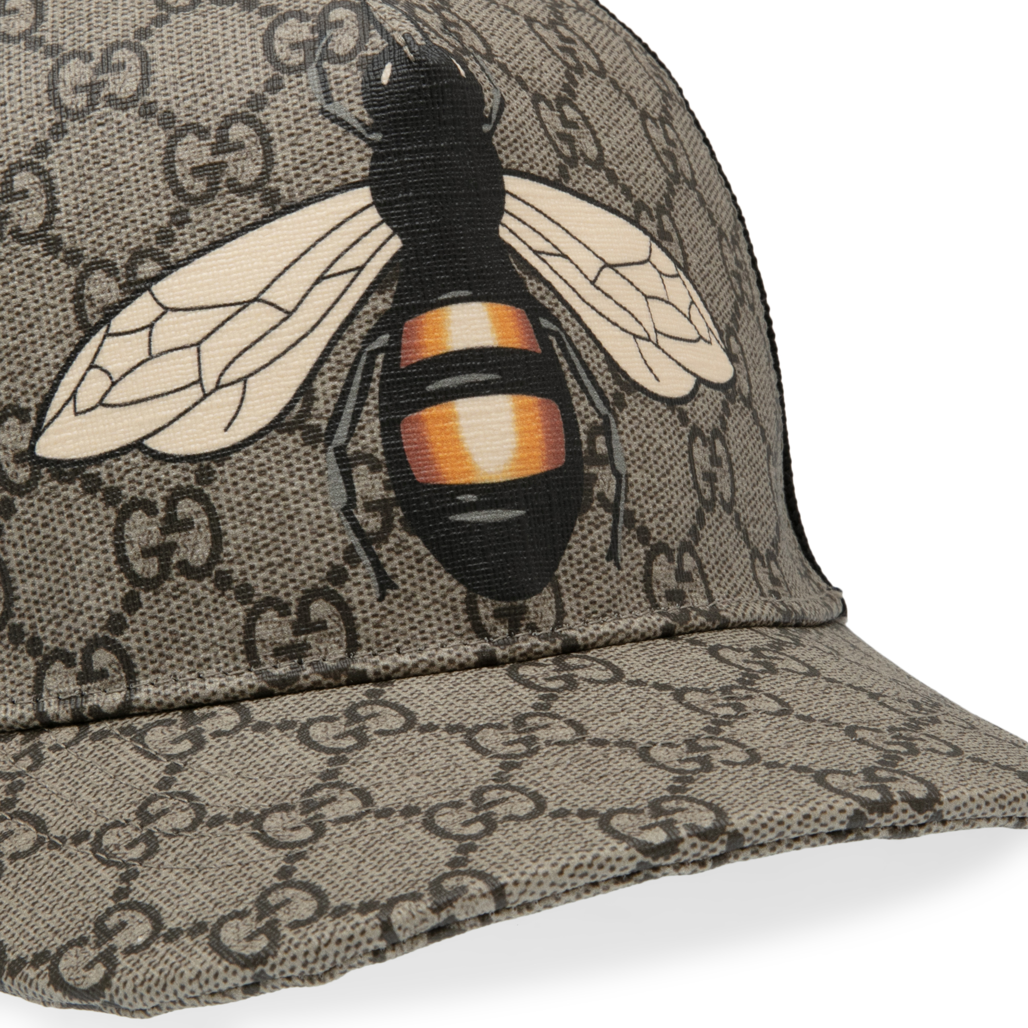 

Bee print GG Supreme baseball hat, White