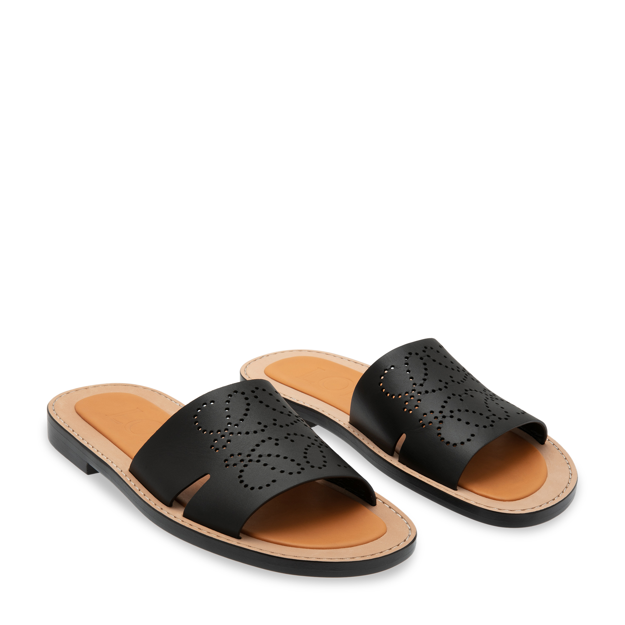 

Anagram leather slides, Black