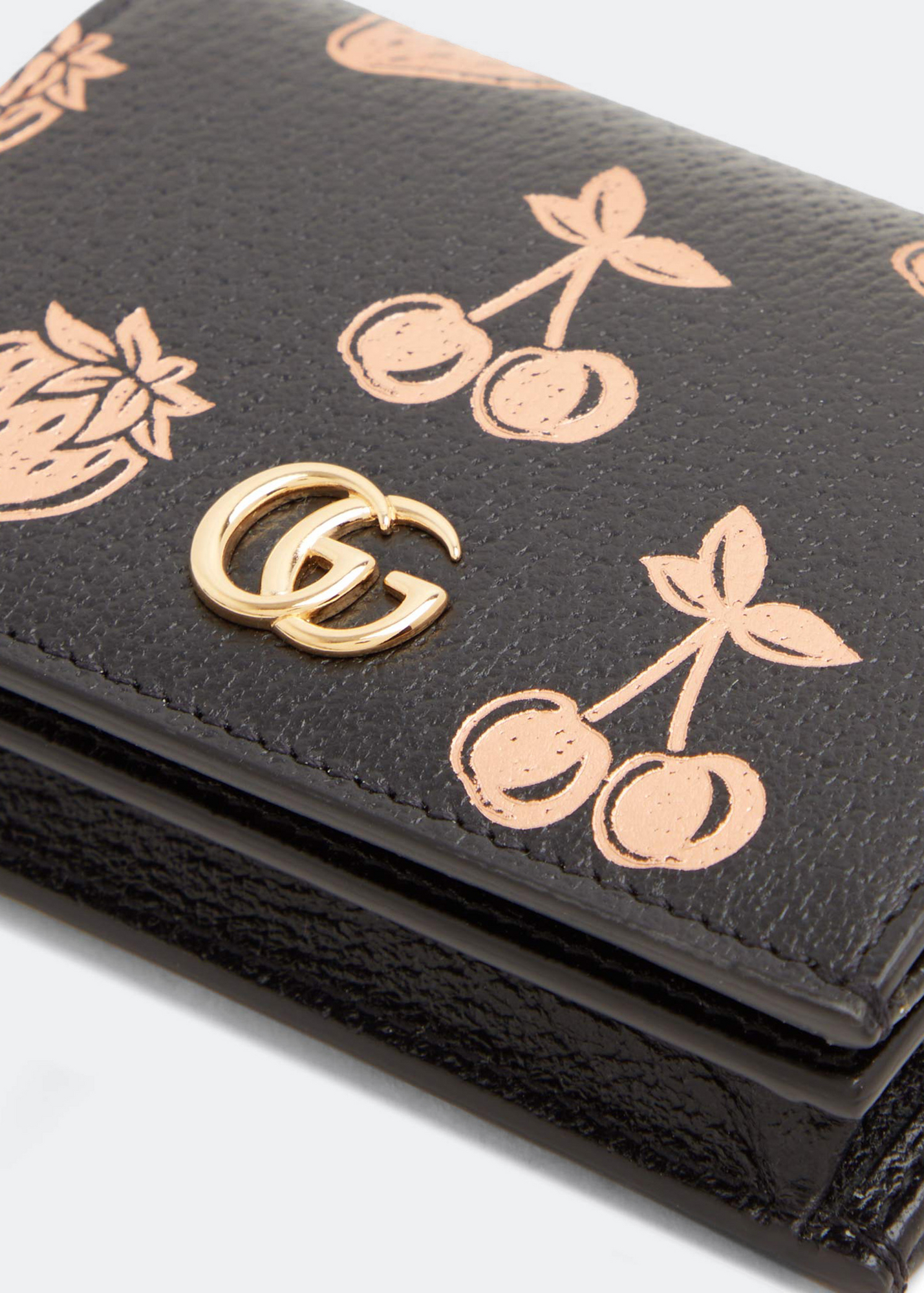 

GG Marmont berry card case wallet, Black