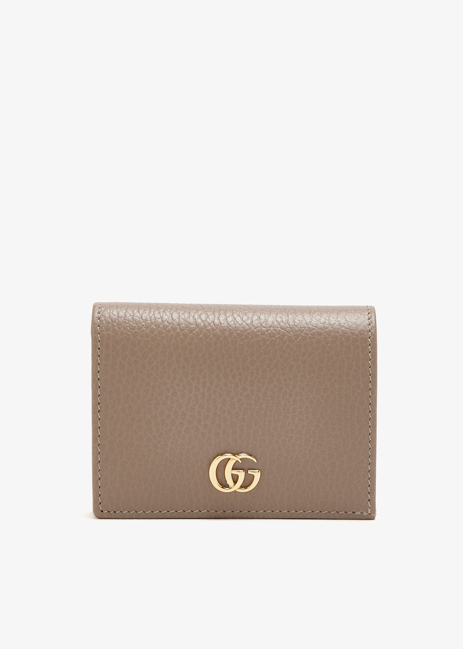 

GG Marmont card case, Taupe