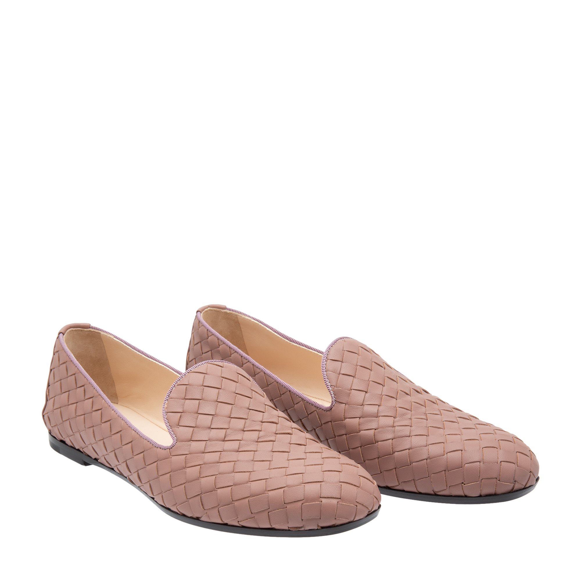 

Intrecciato leather loafers, Pink