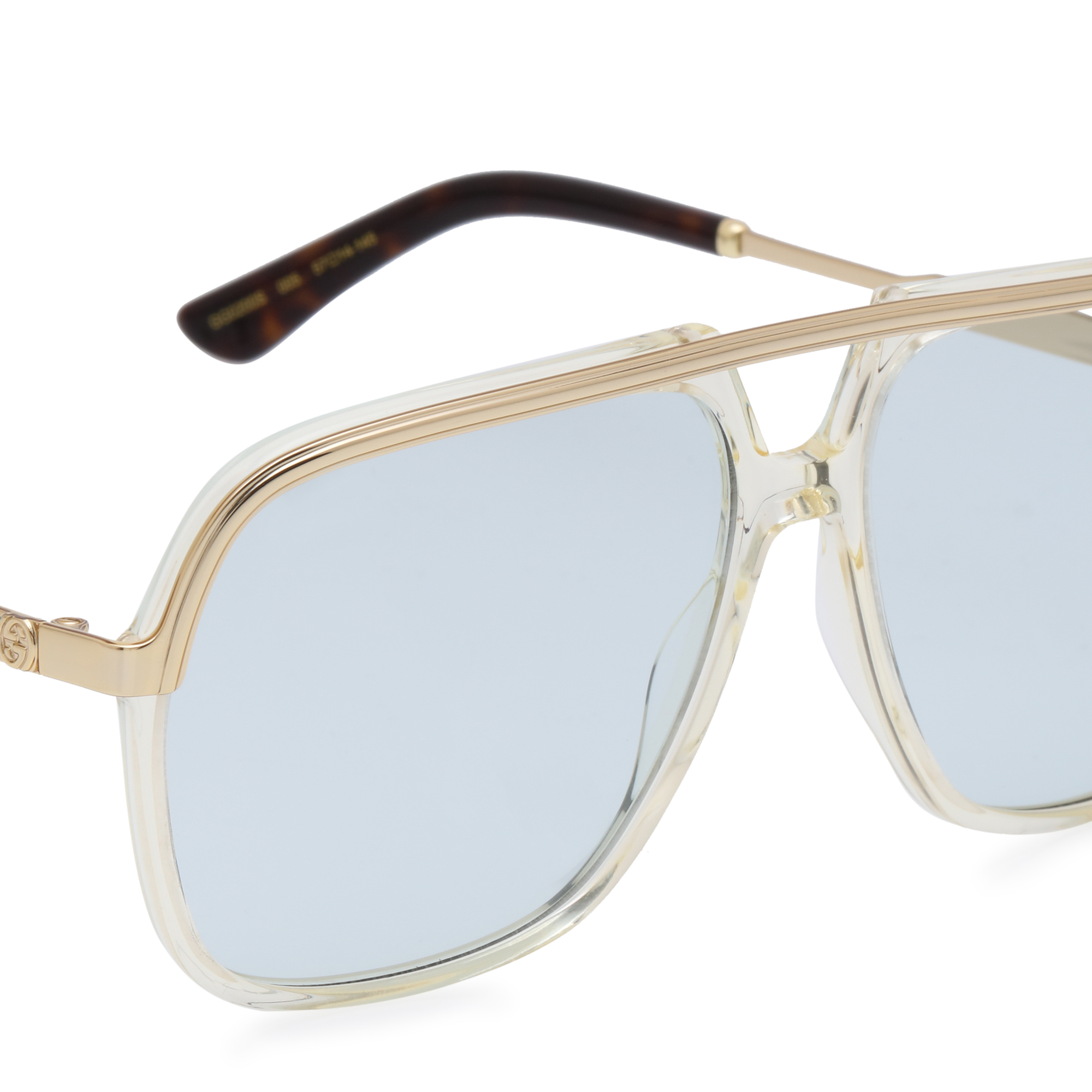 

Rectangular-frame metal sunglasses, White