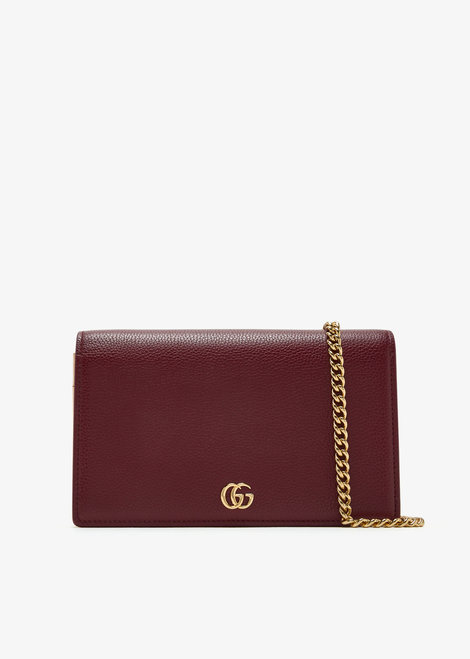 

GG Marmont leather mini chain bag, Burgundy