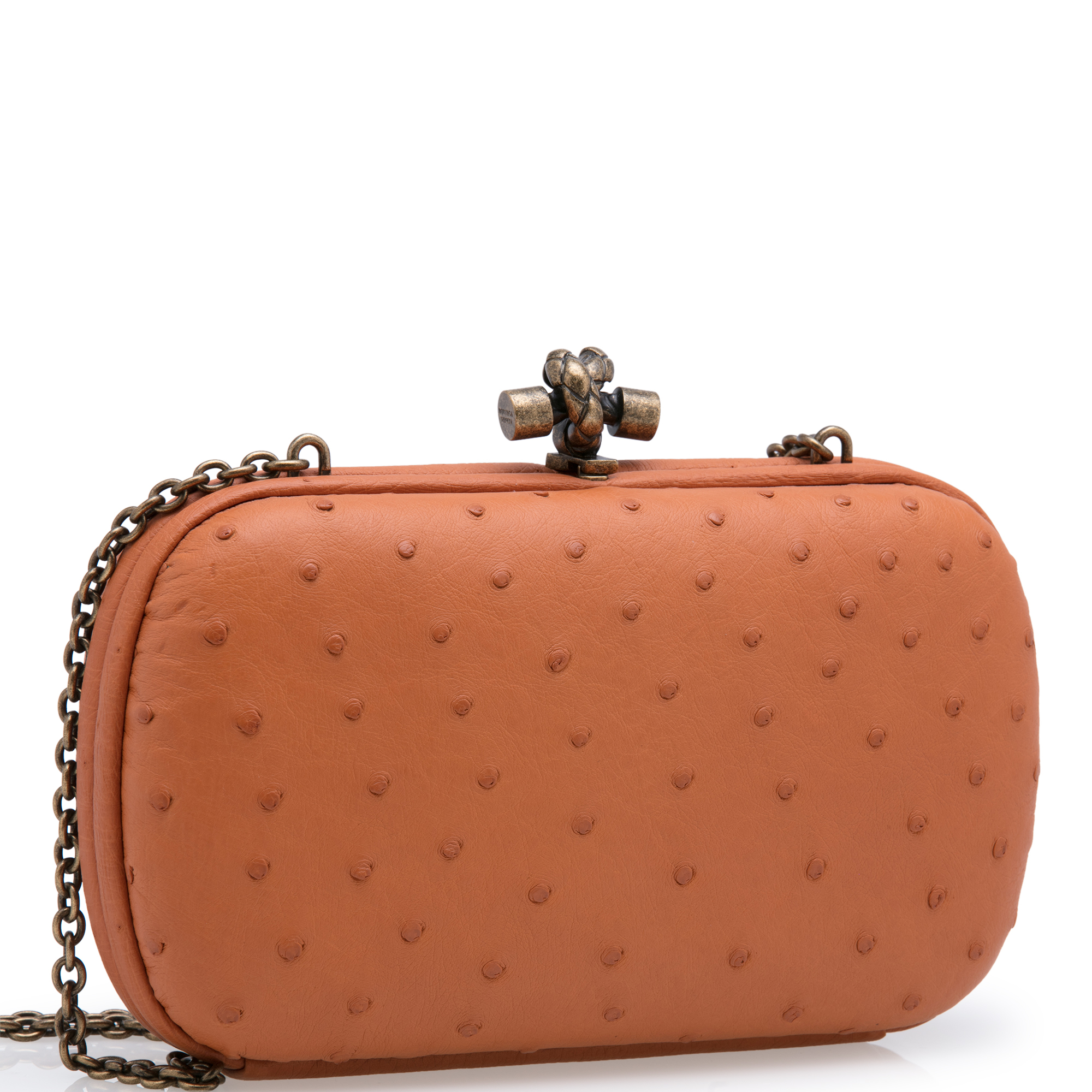 

Chain Knot clutch, Brown