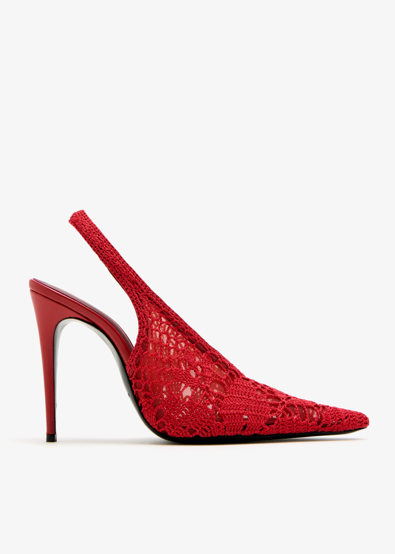 

Crochet slingback pumps, Red