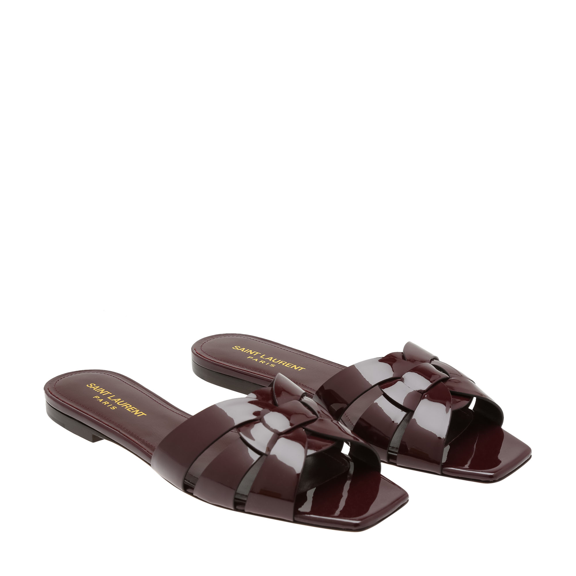 

Tribute leather flat sandals, Burgundy