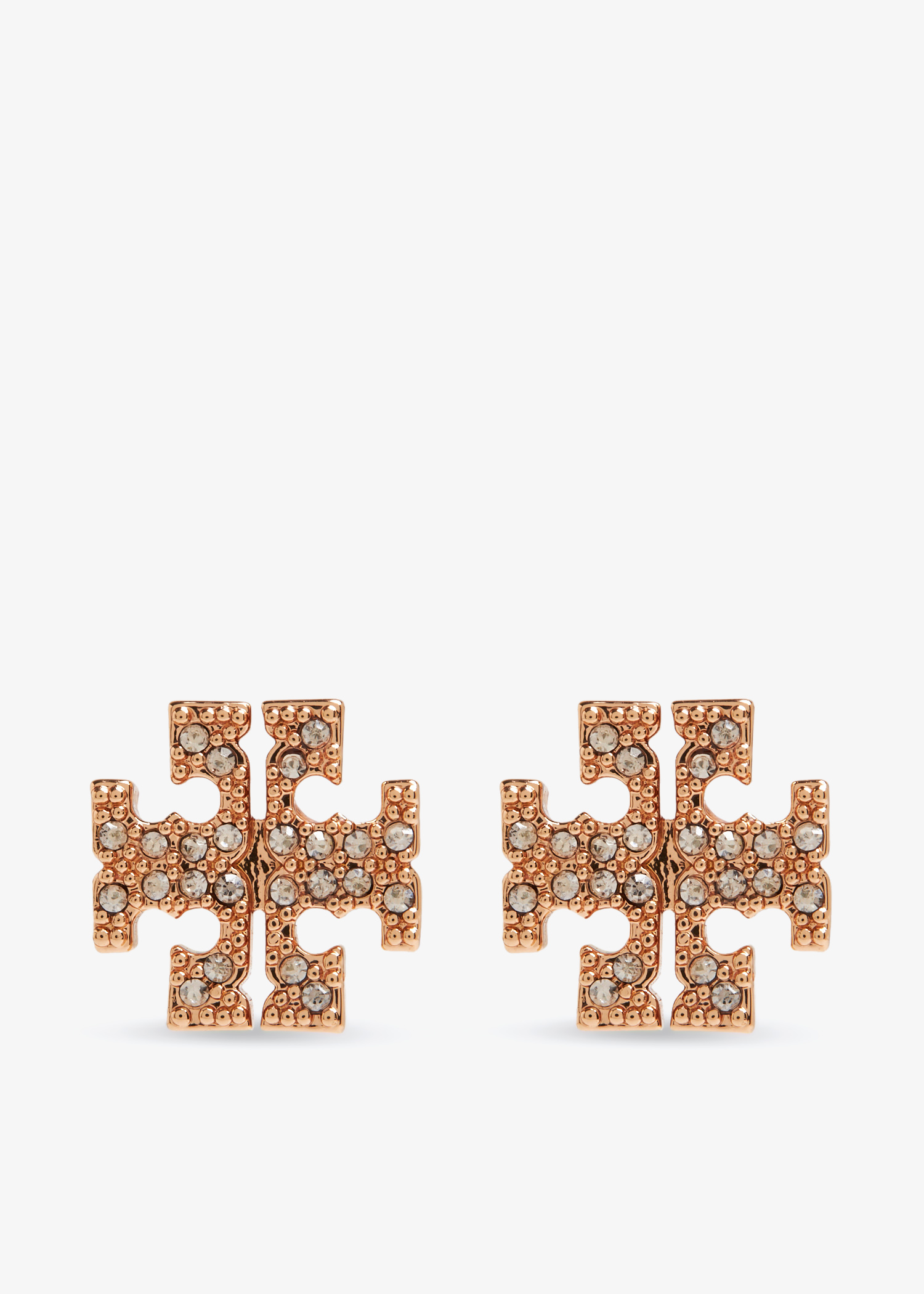 

Kira pavé stud earrings, Gold