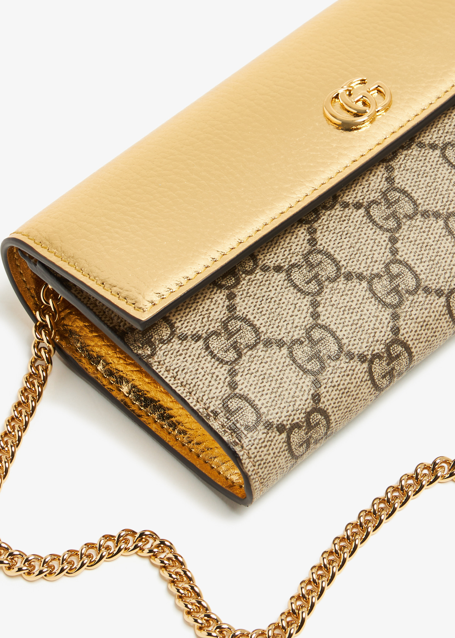 

GG Marmont chain wallet, Gold