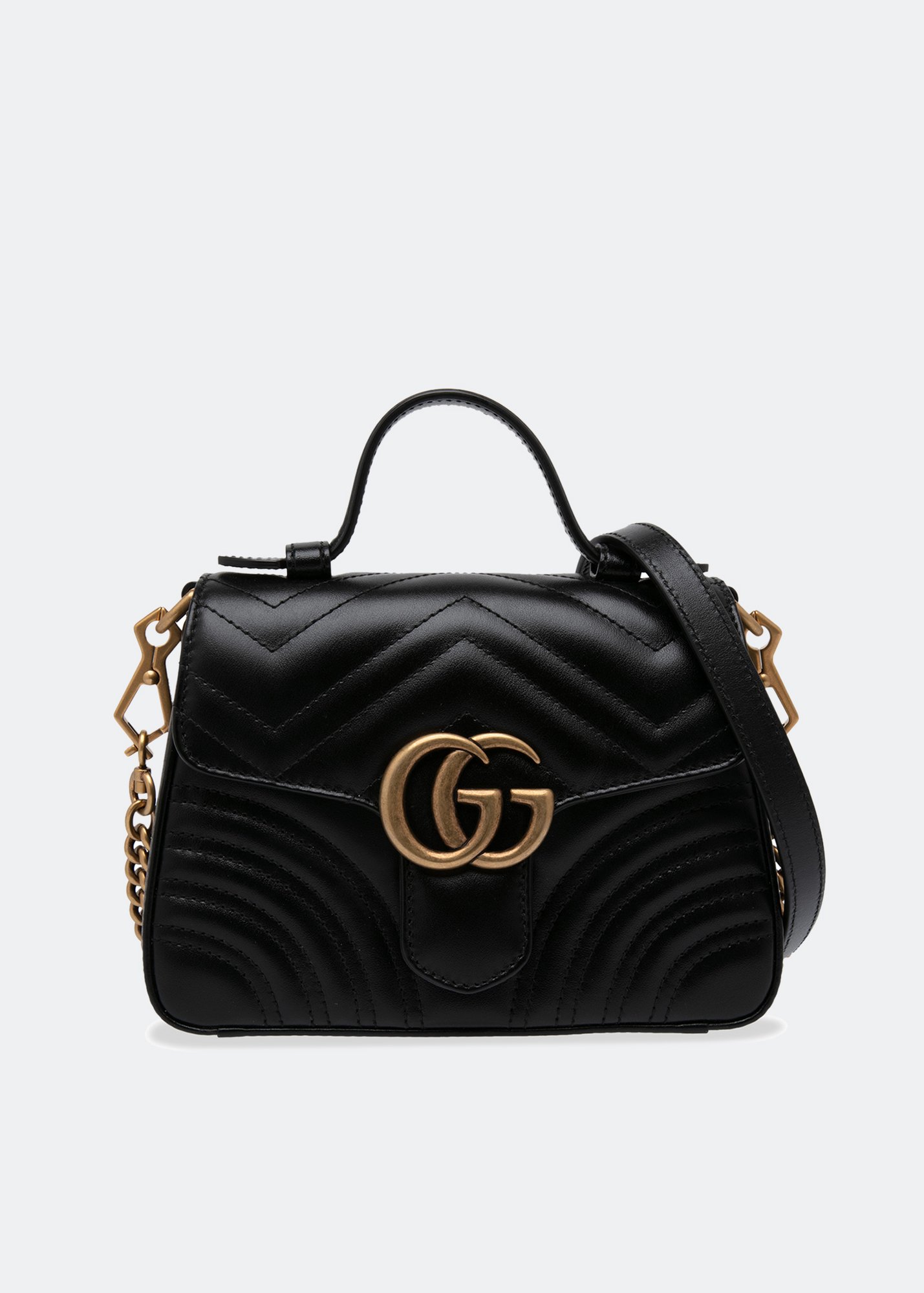 

GG Marmont mini top handle bag, Black