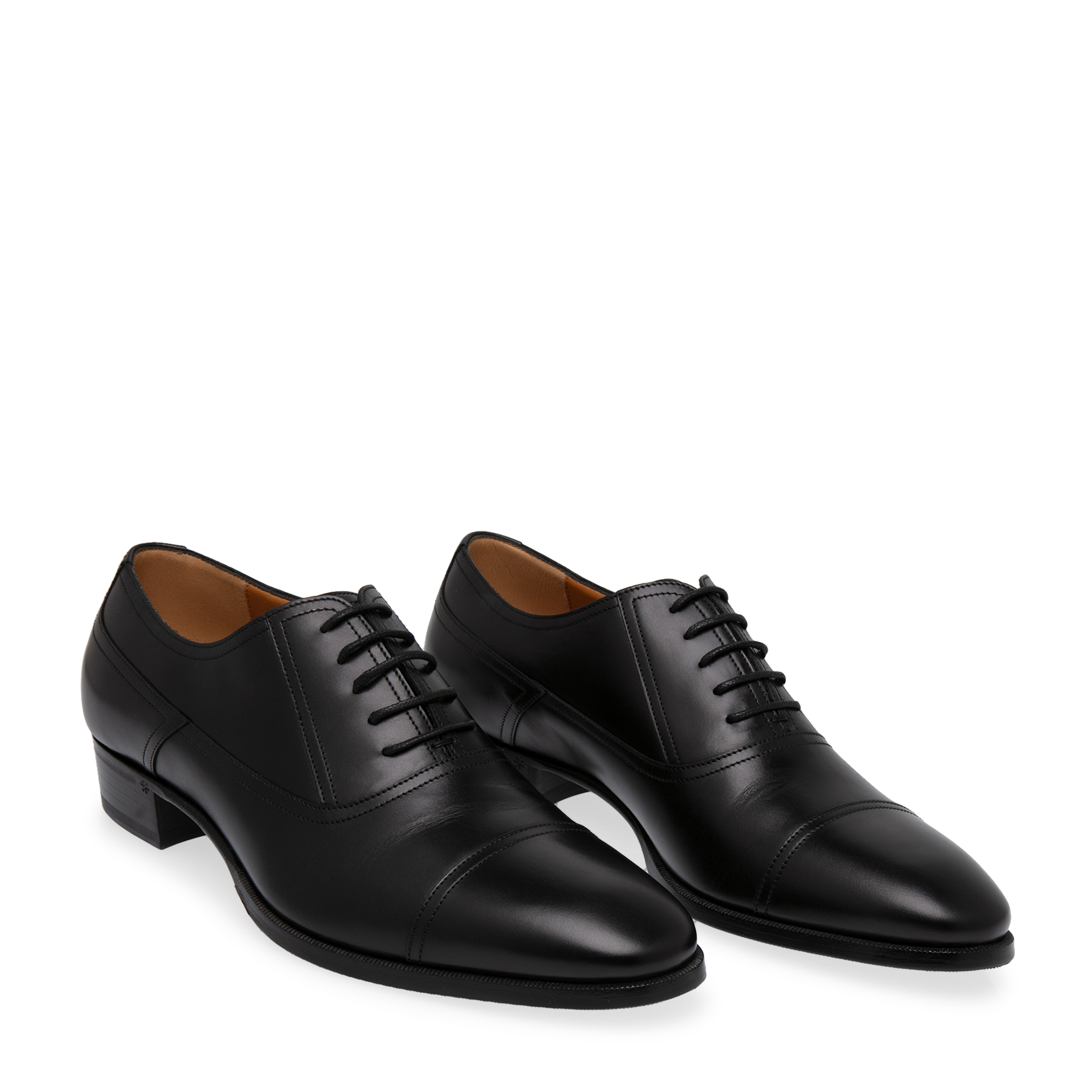 

Leather oxford lace-up shoes, Black