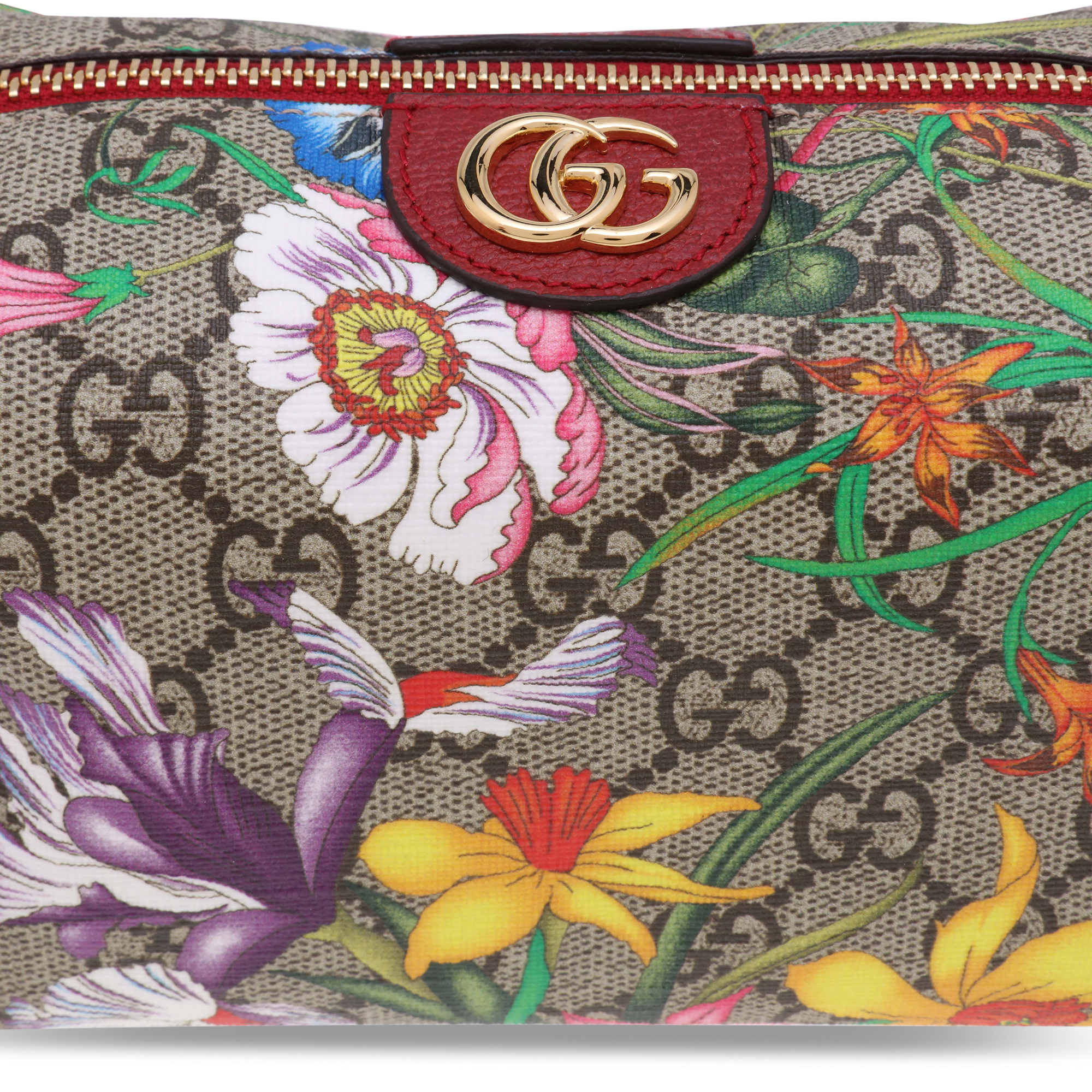 

Ophidia GG Flora cosmetic case, Prints