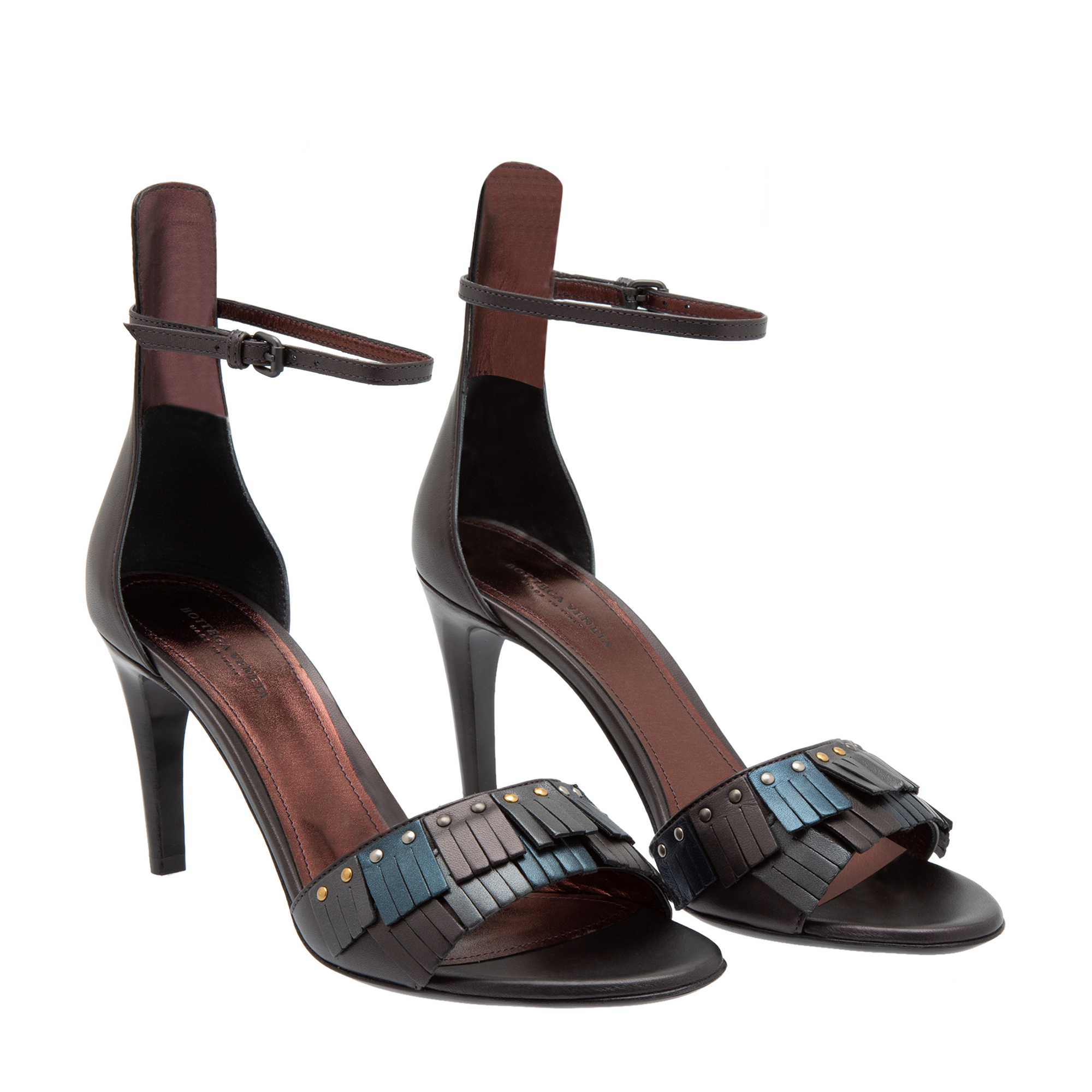 

Fringe leather sandals, Black