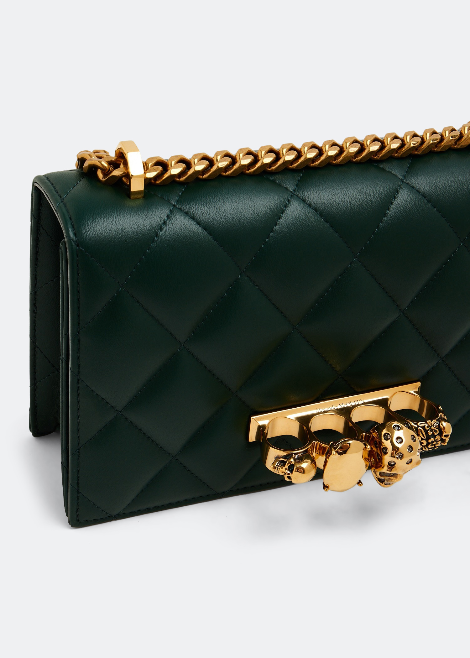 

Jewelled satchel, Green