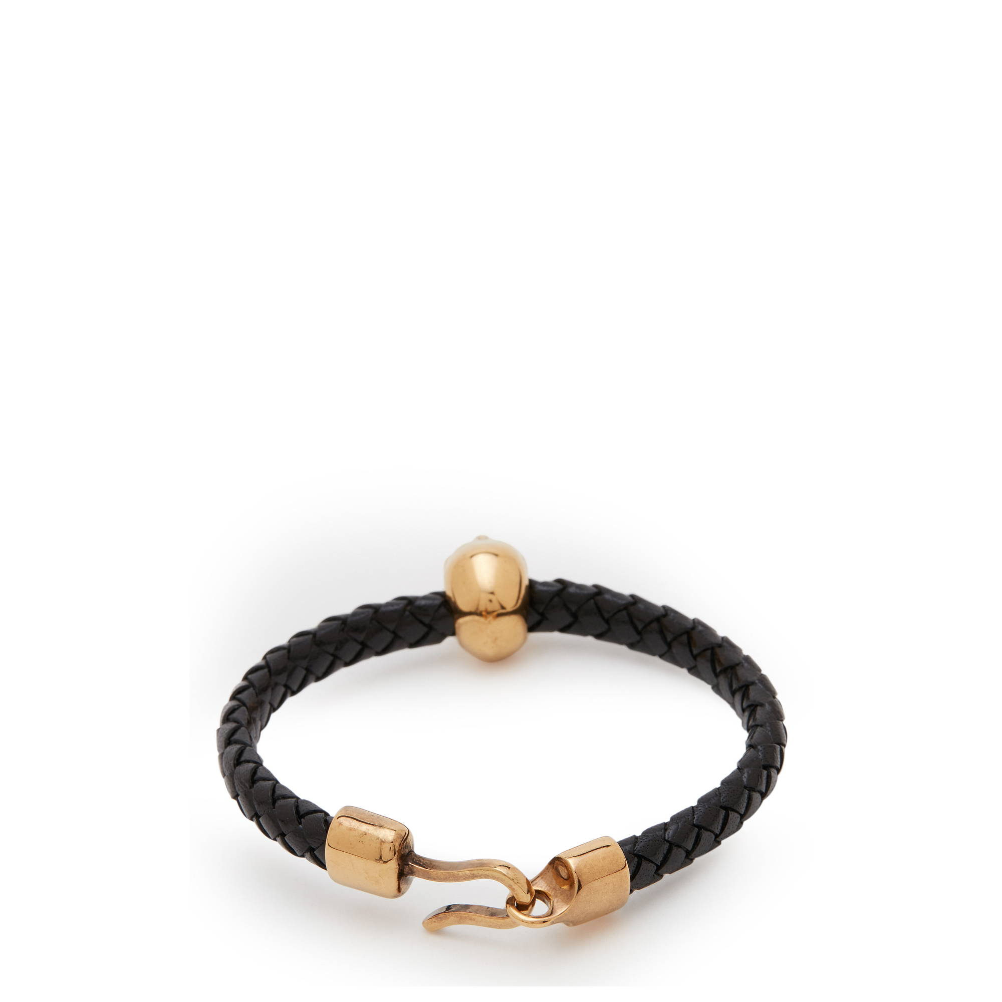 

Skull leather bracelet, Black