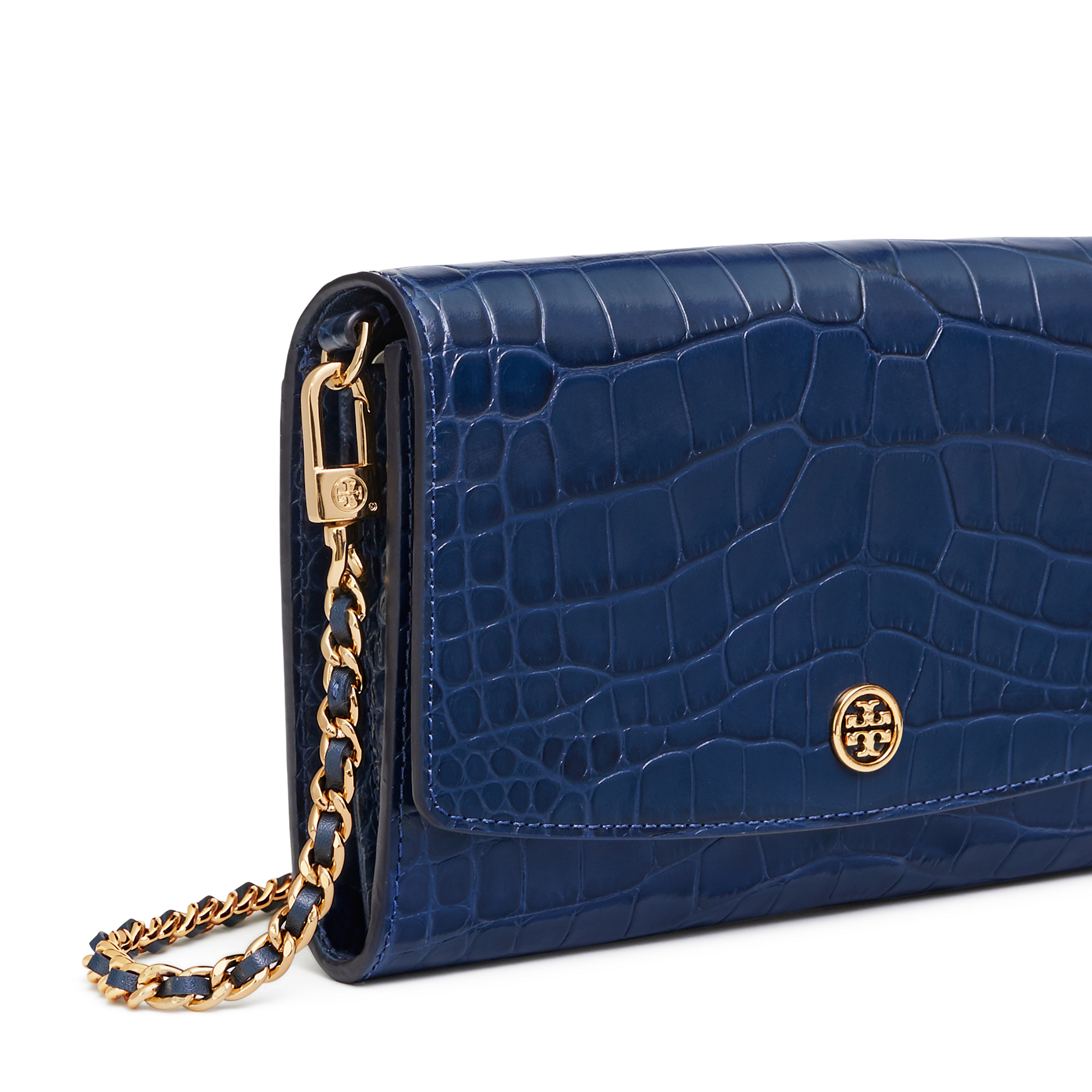 

Robinson embossed chain wallet, Blue