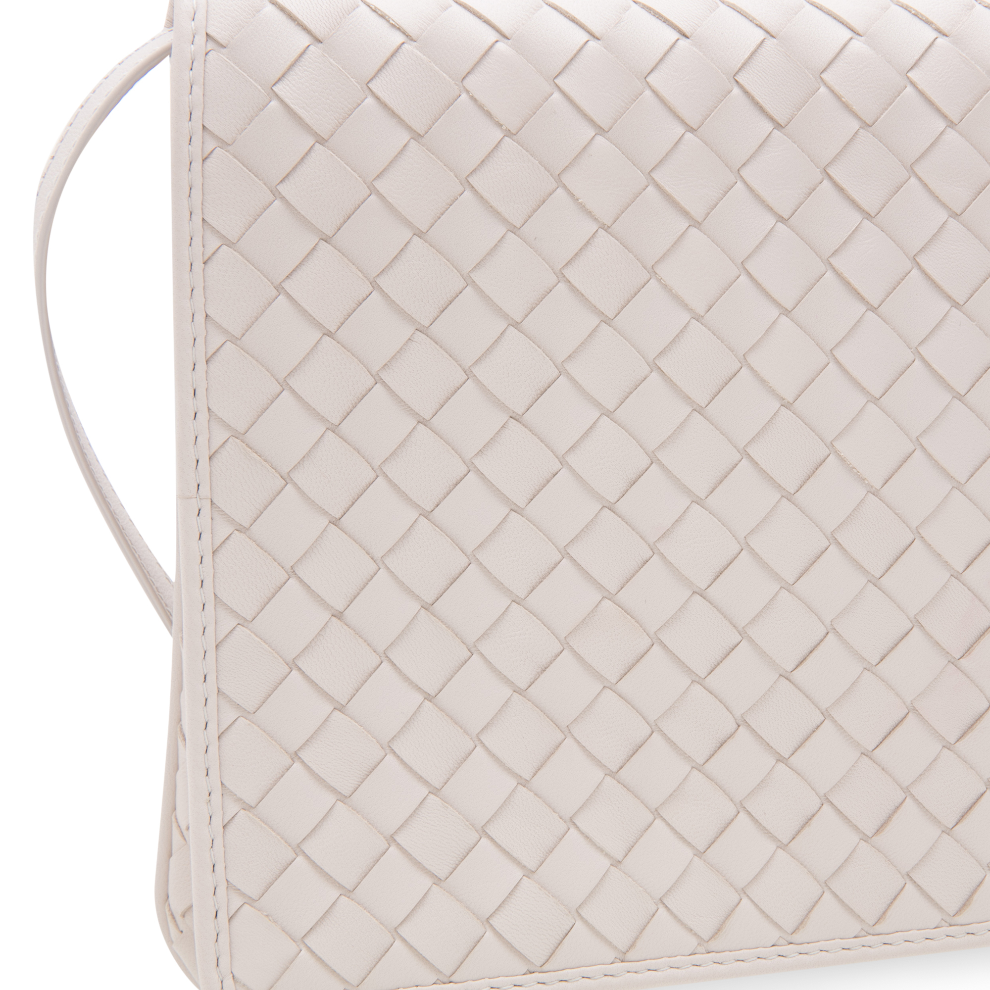 

Intrecciato cross-body bag, White