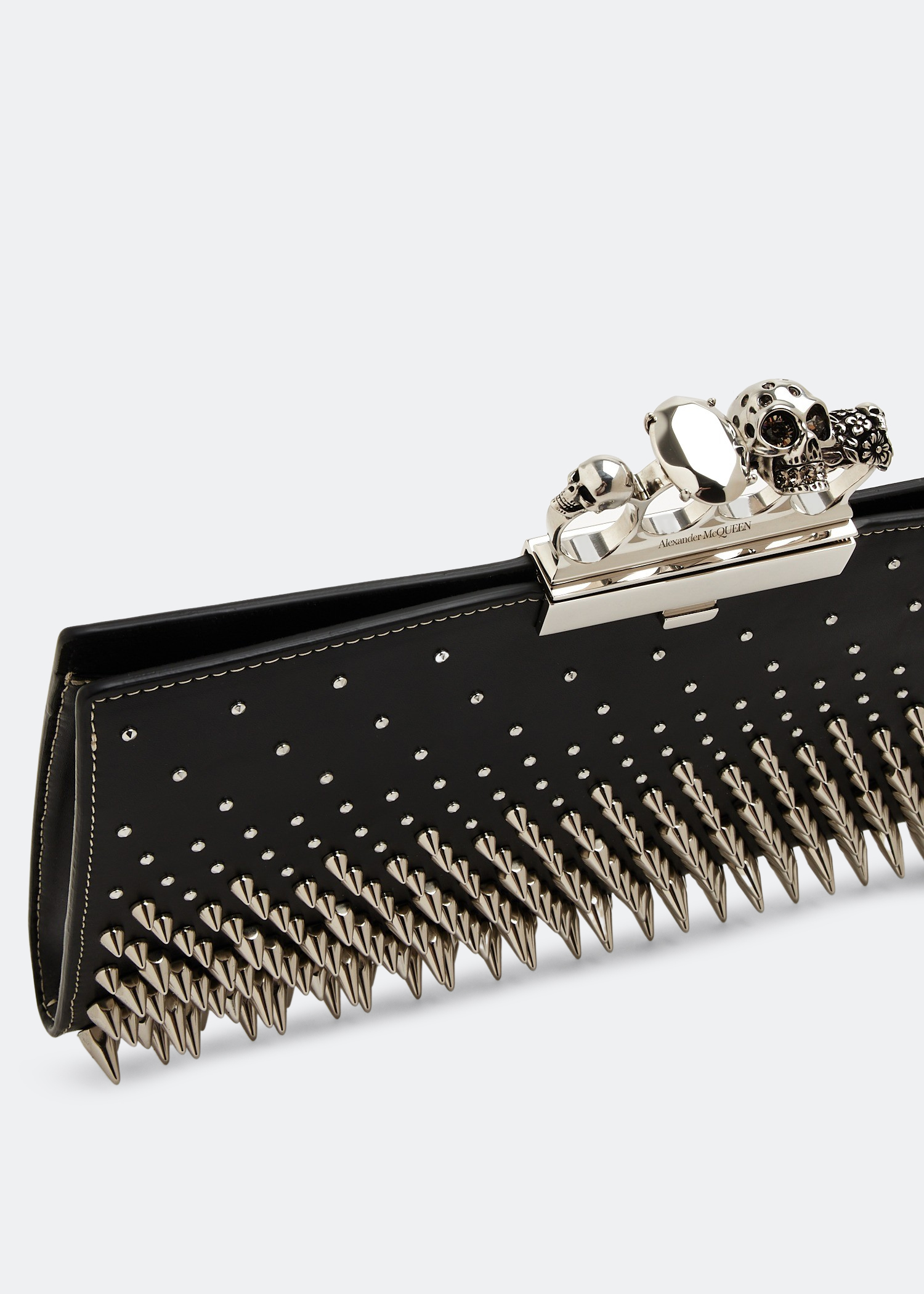 

Jewelled flat pouch, Black