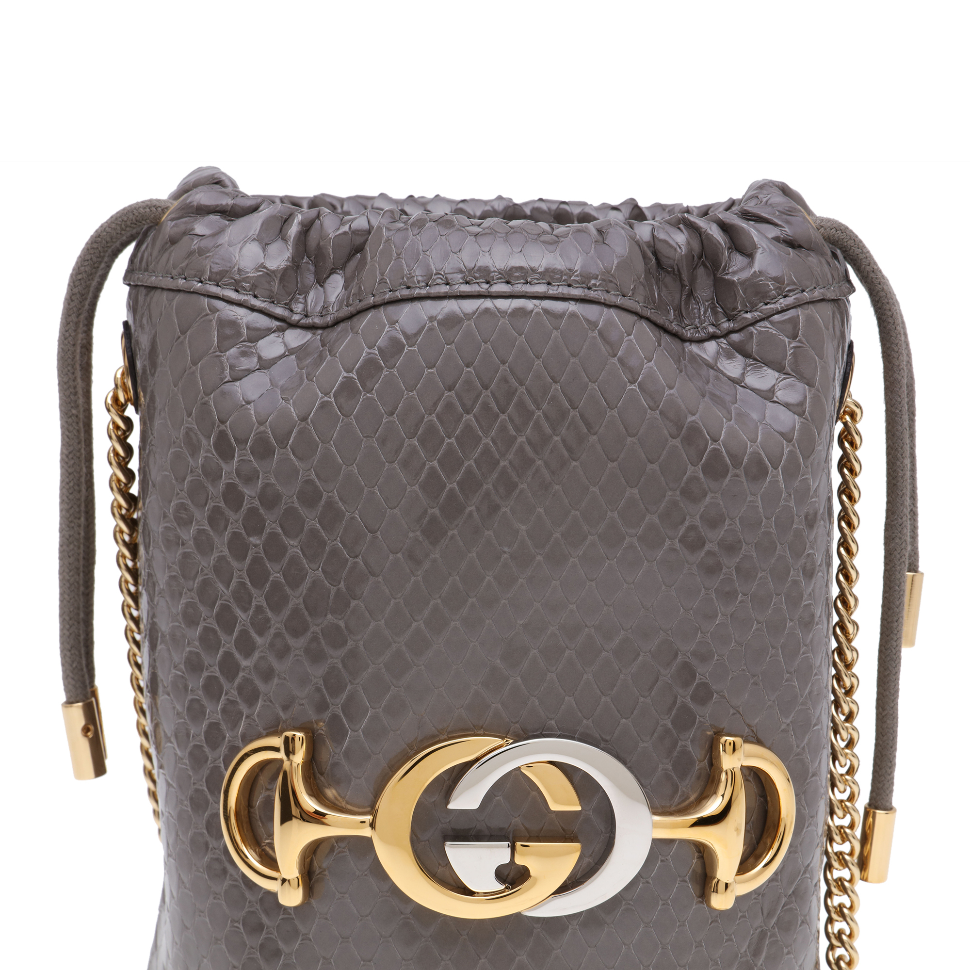 

Zumi python mini bucket bag, Grey