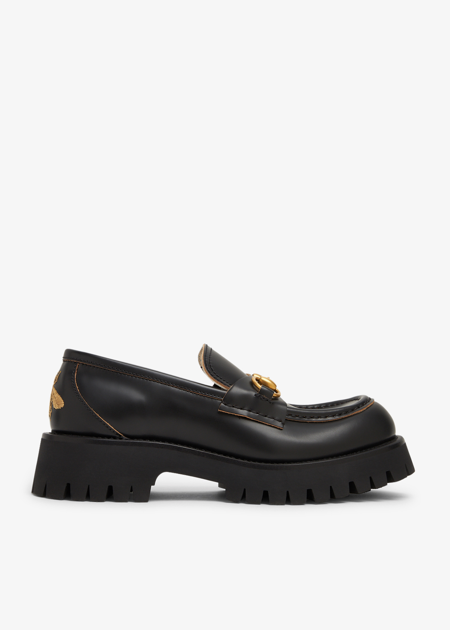 

Horsebit lug sole loafers, Black