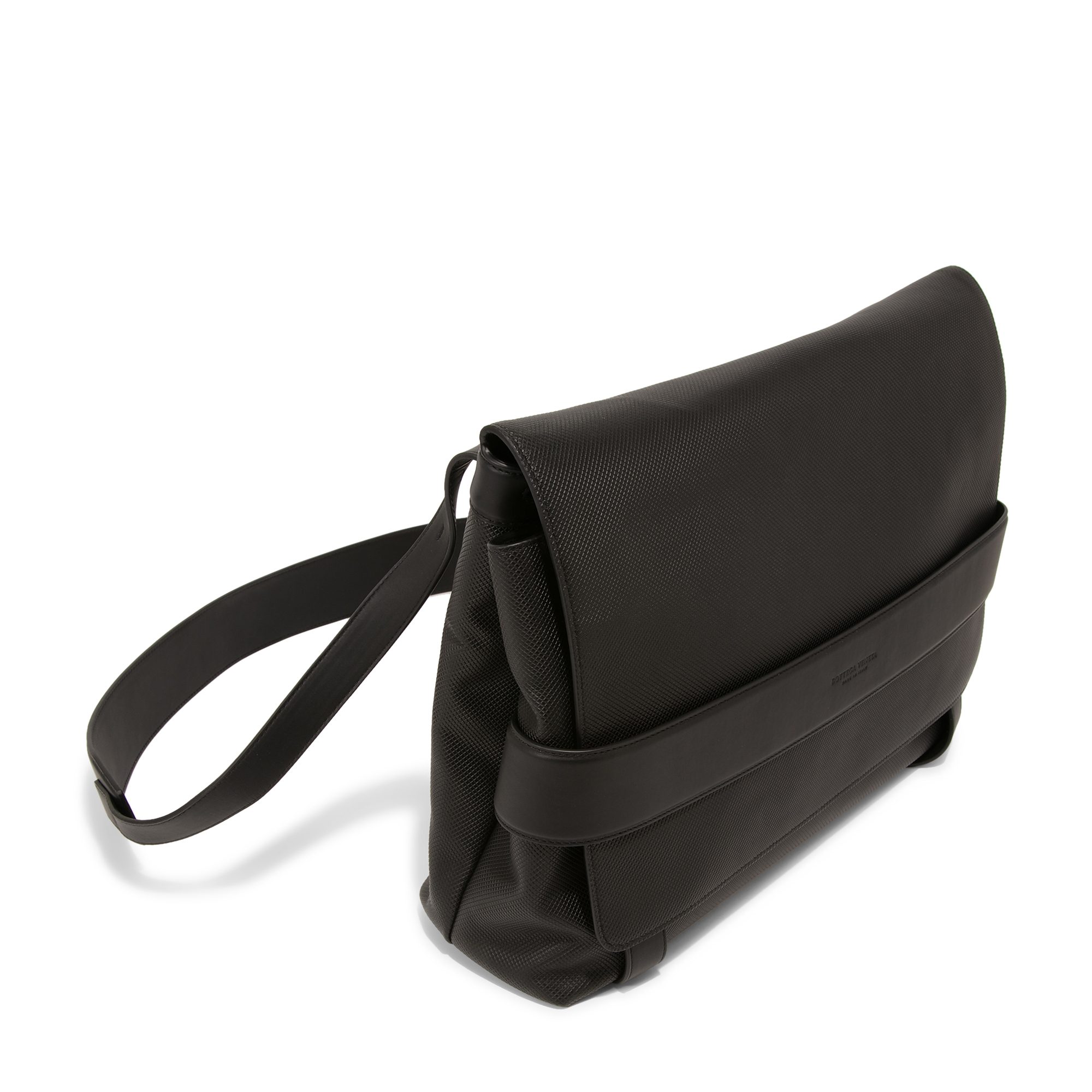 

Leather messenger bag, Black