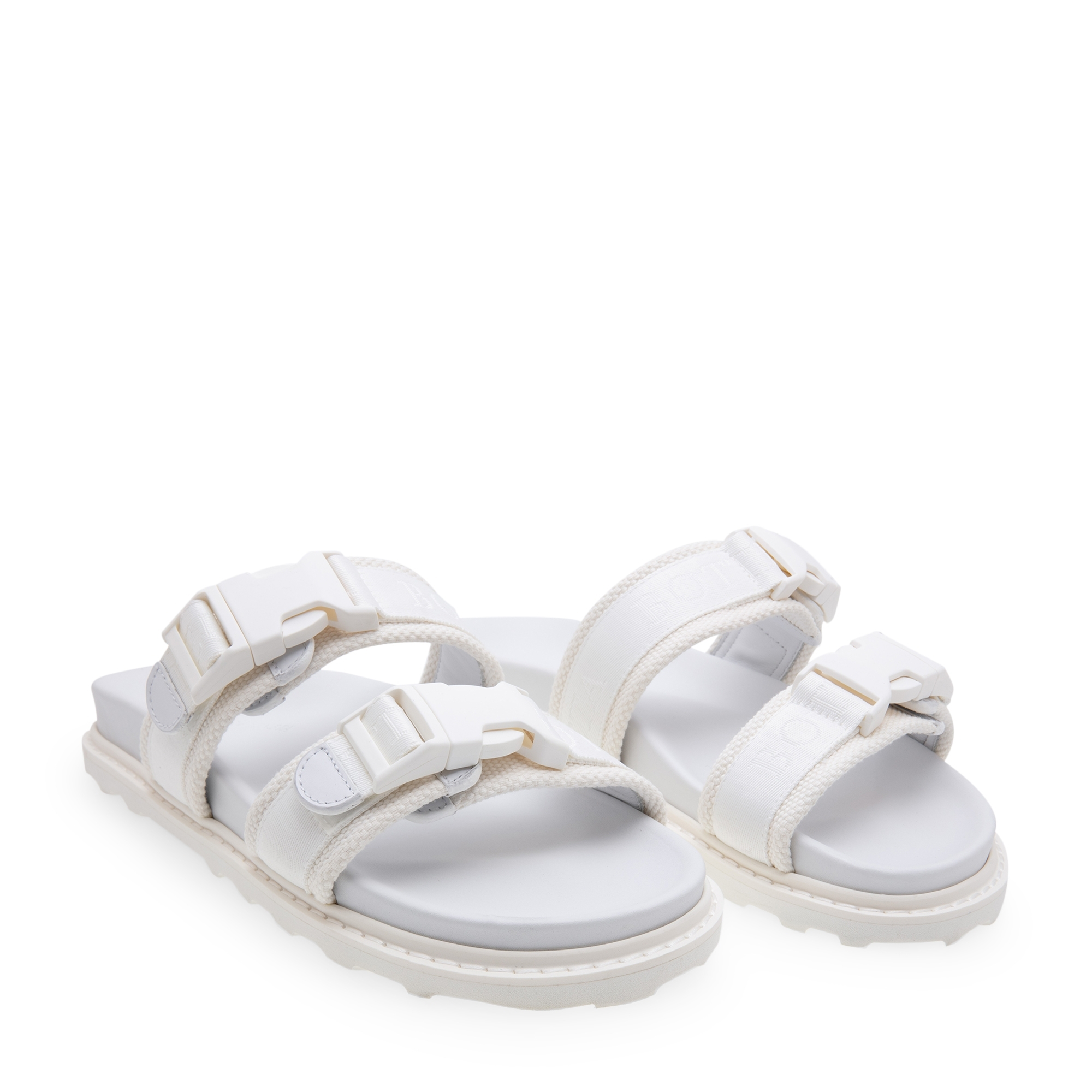 

Logo canvas sandals, White
