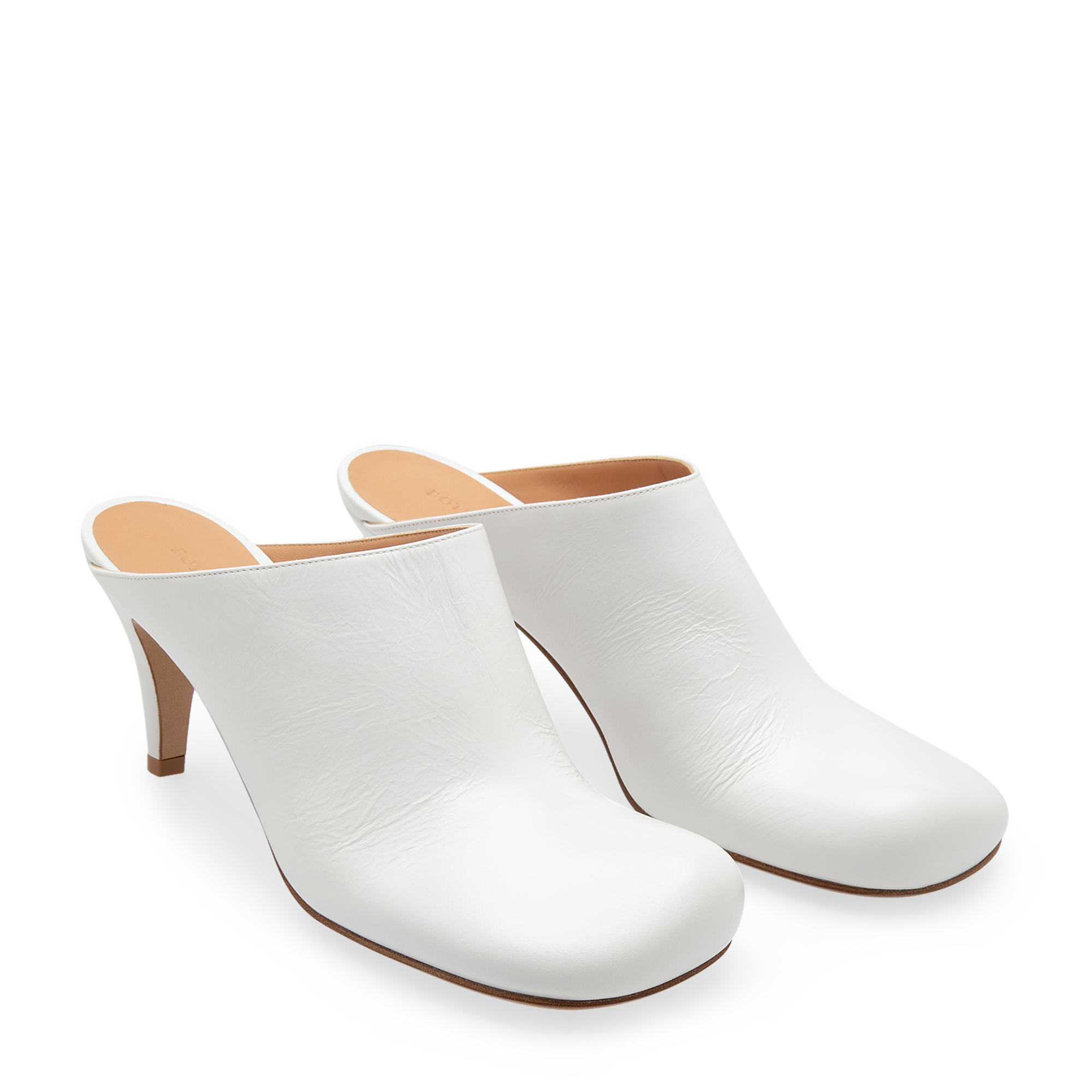 

Bloc mules, White