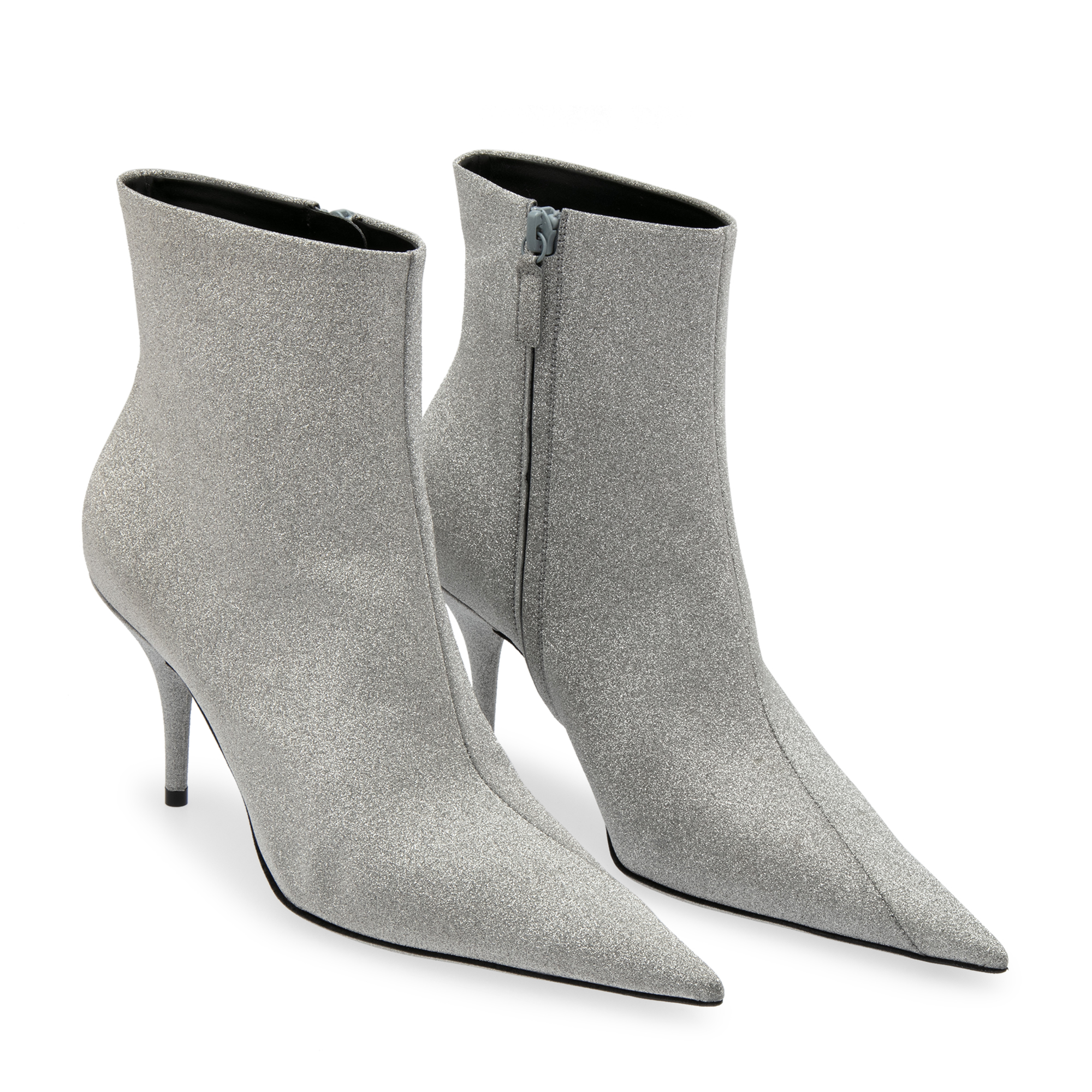 

Glitter leather boots, Silver