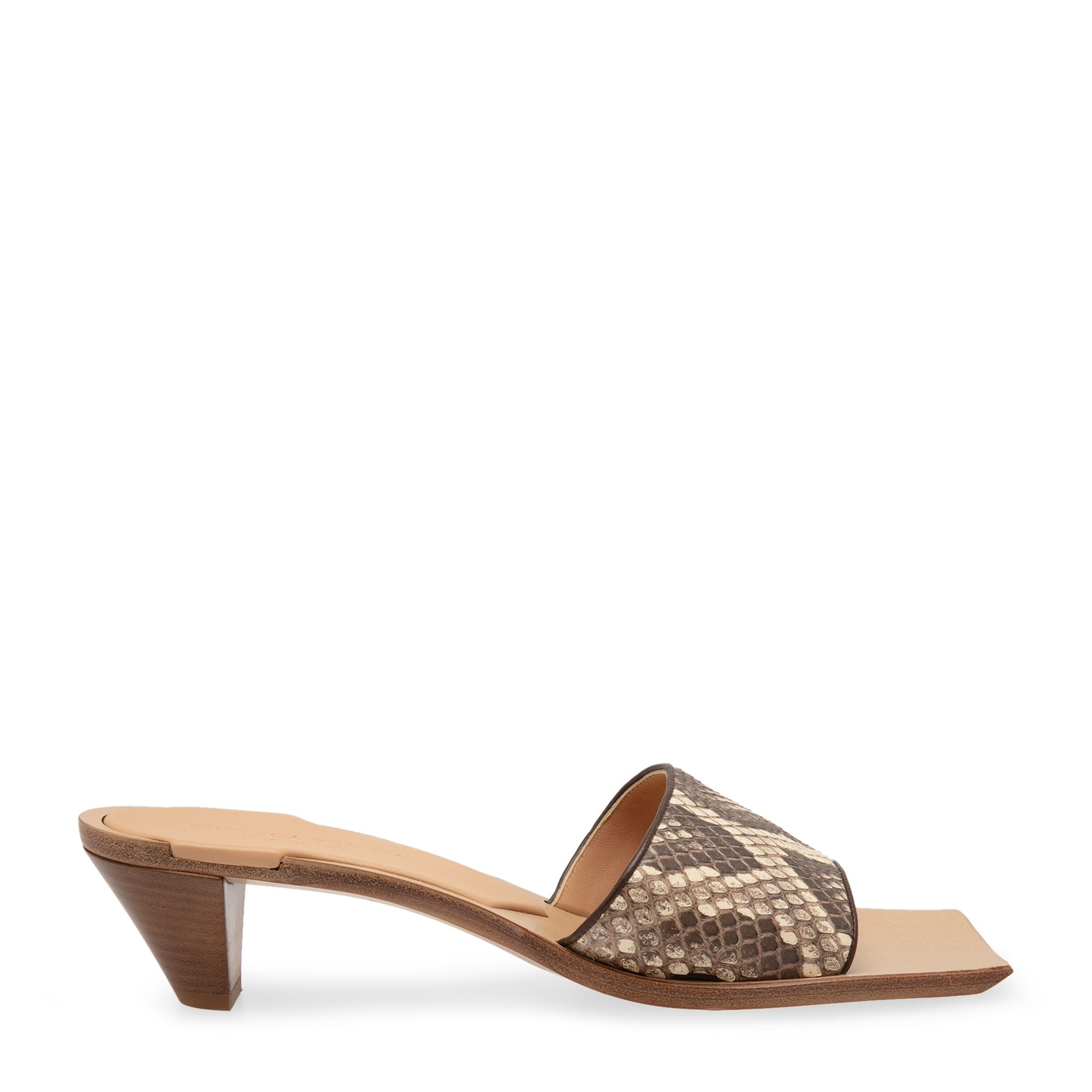 

Square-toe mules, Beige