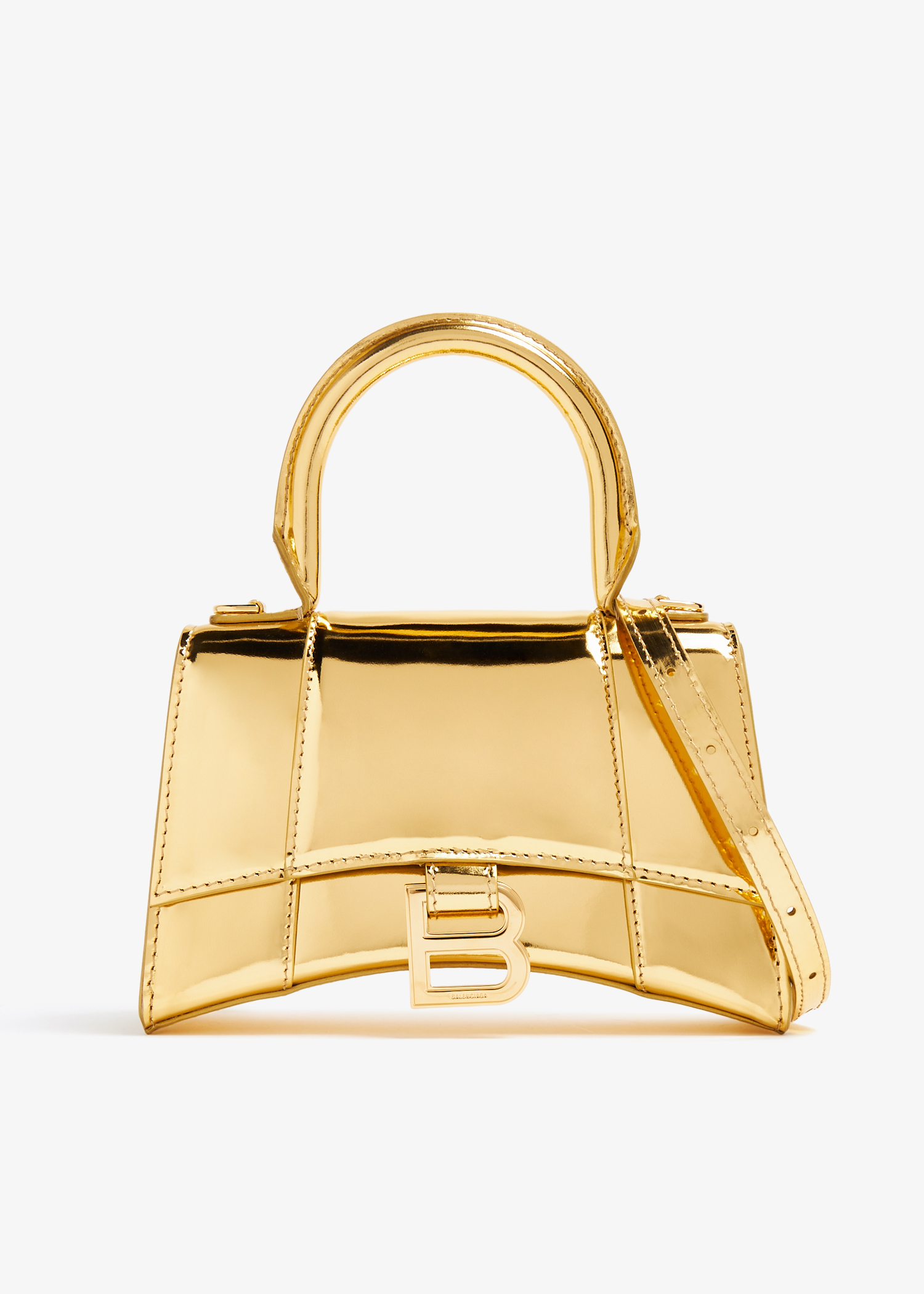 

Hourglass XS top-handle bag, Gold