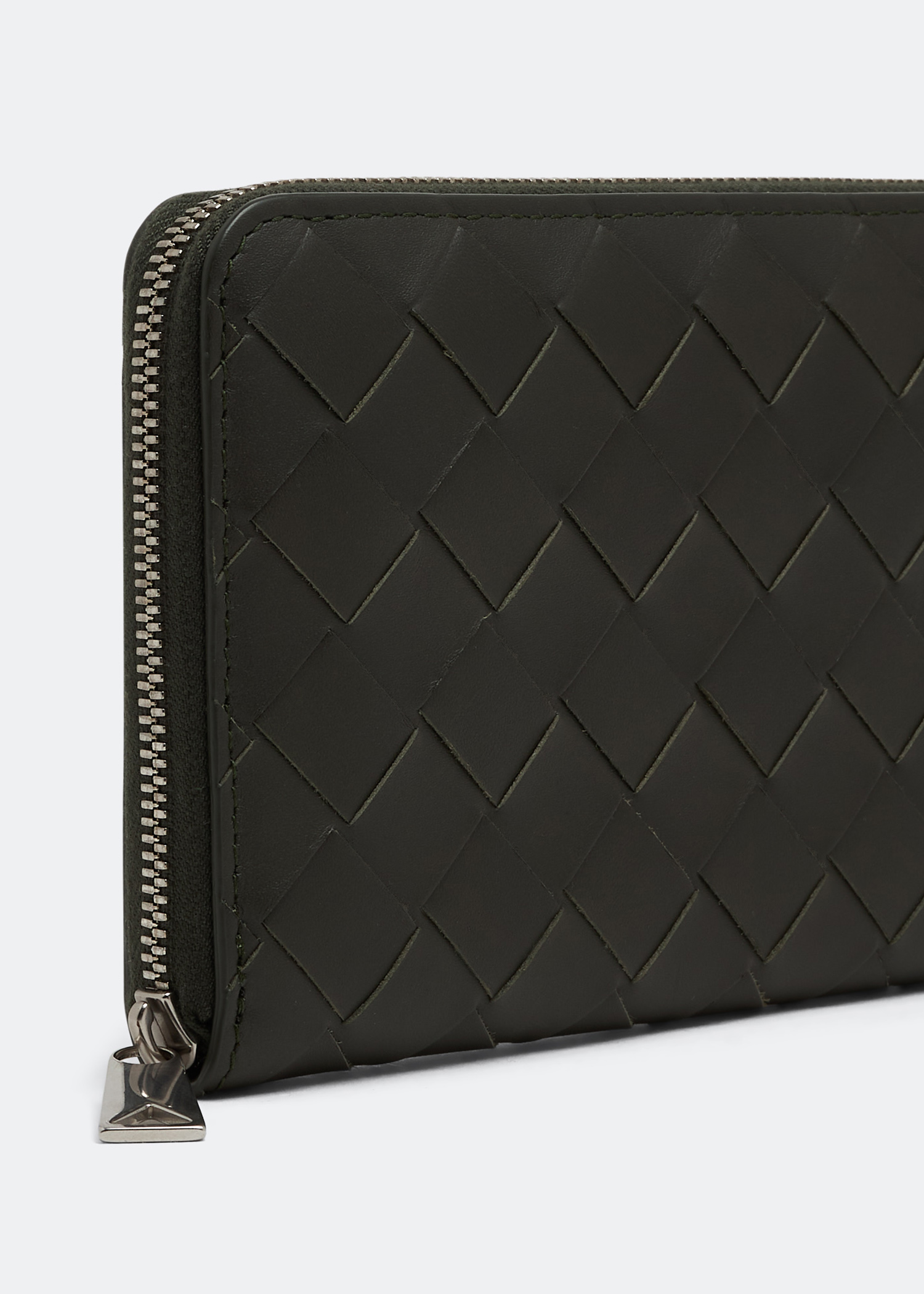

Intrecciato zip-around wallet, Black