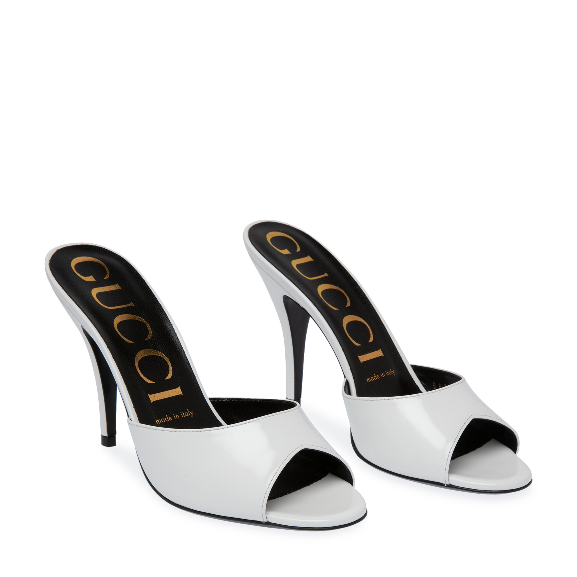 

Leather high-heel sandals, White