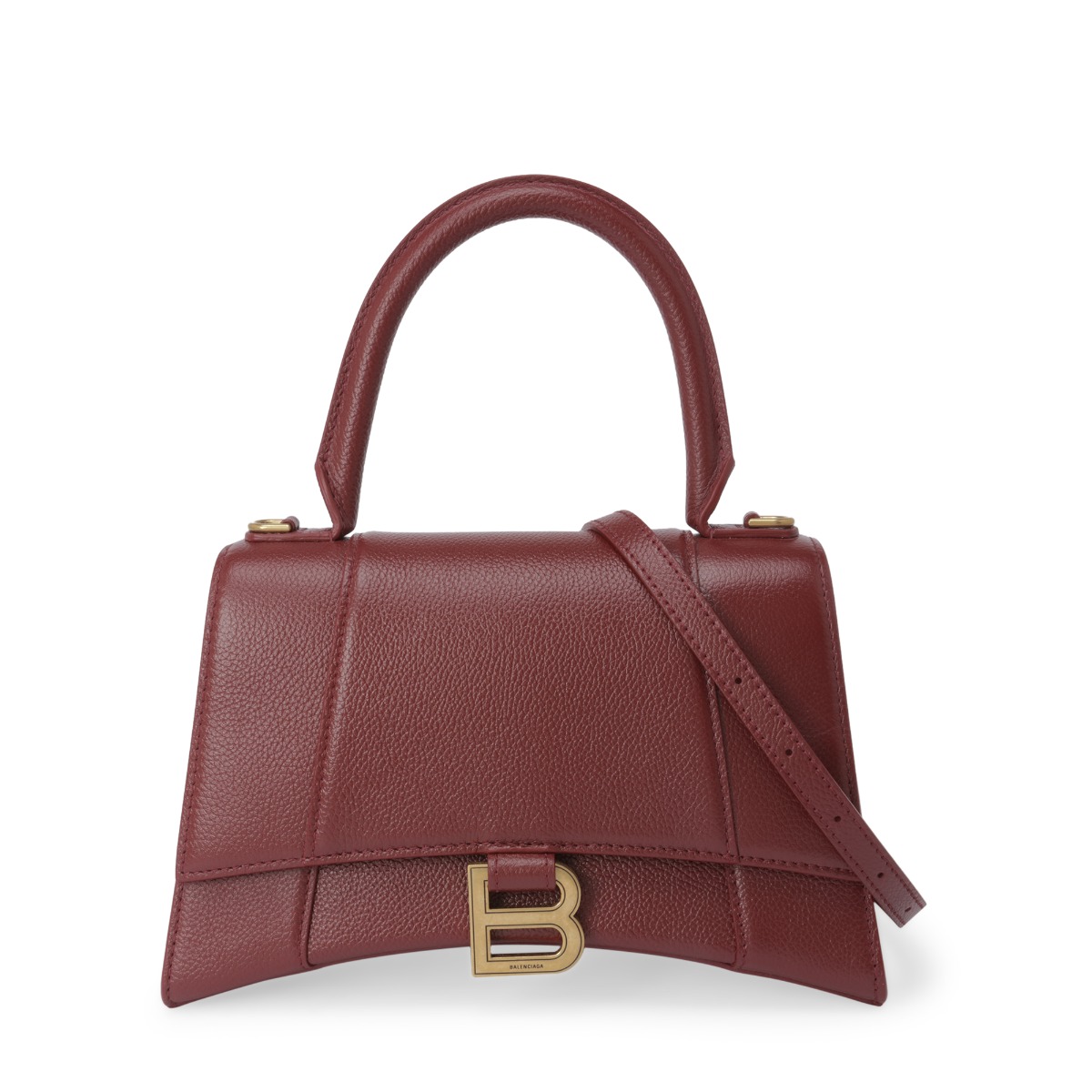 

Hourglass S top-handle bag, Burgundy