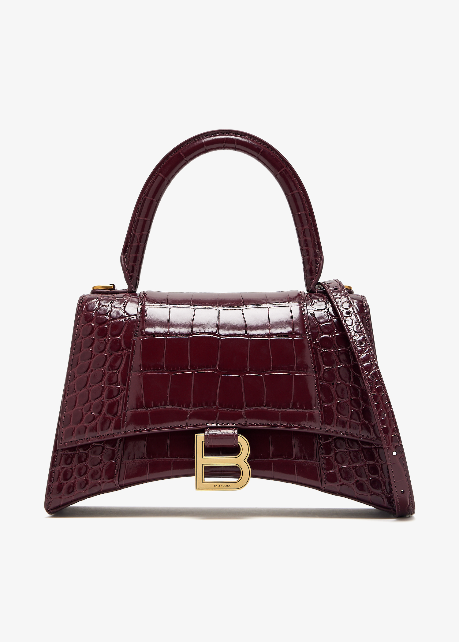 

Hourglass S top handle bag, Burgundy