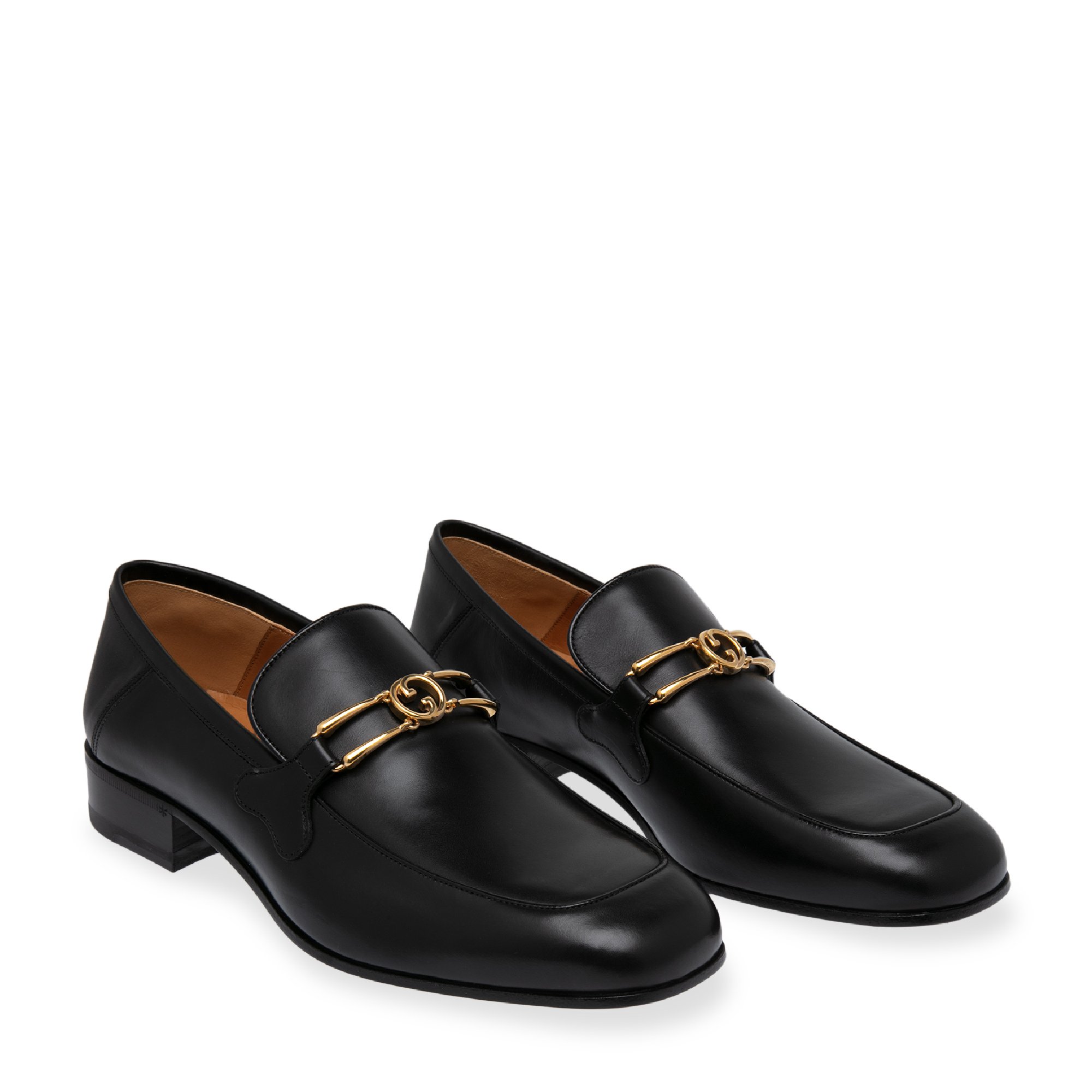 

Interlocking G leather loafers, Black