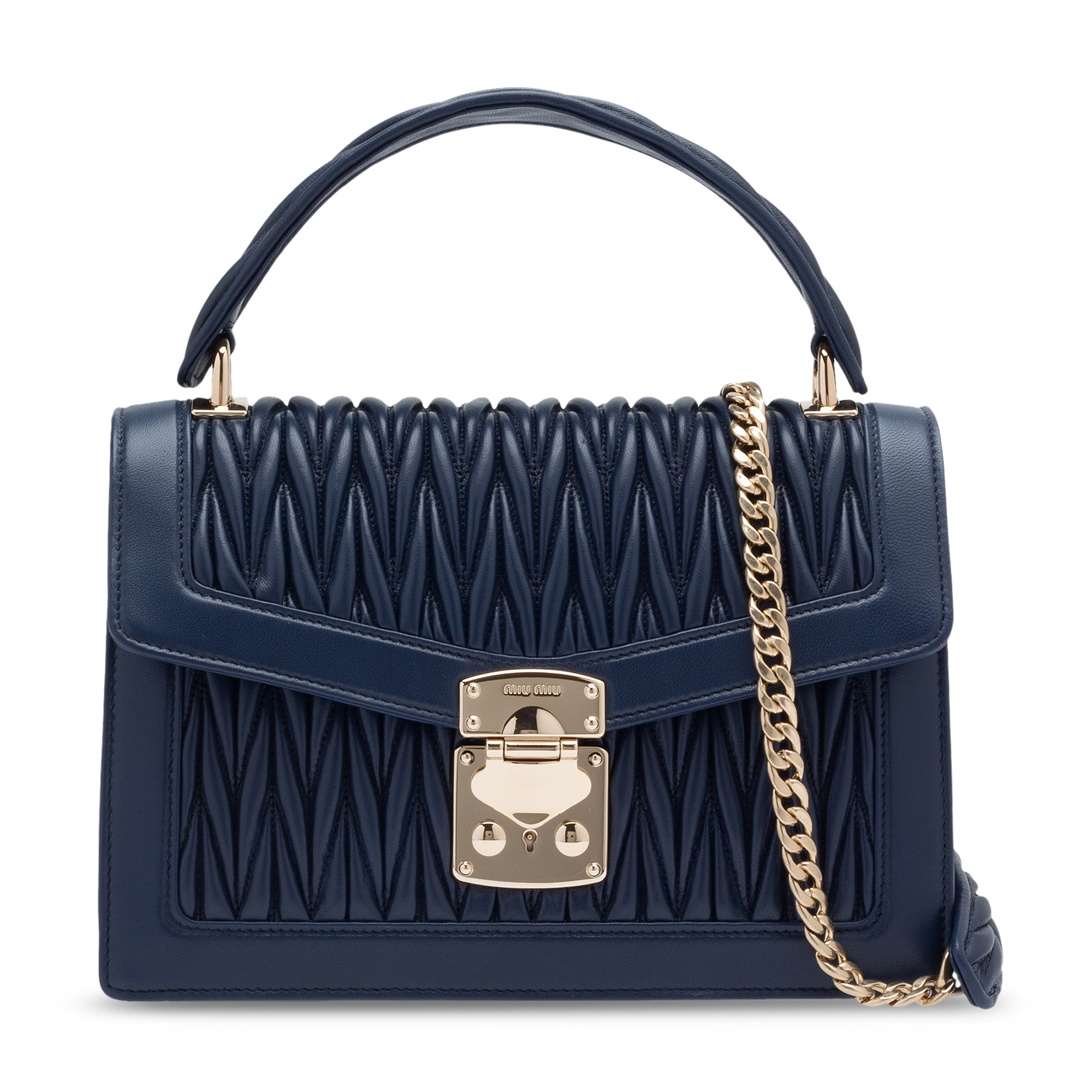 

Miu Confidential velvet and ayers bag, Blue