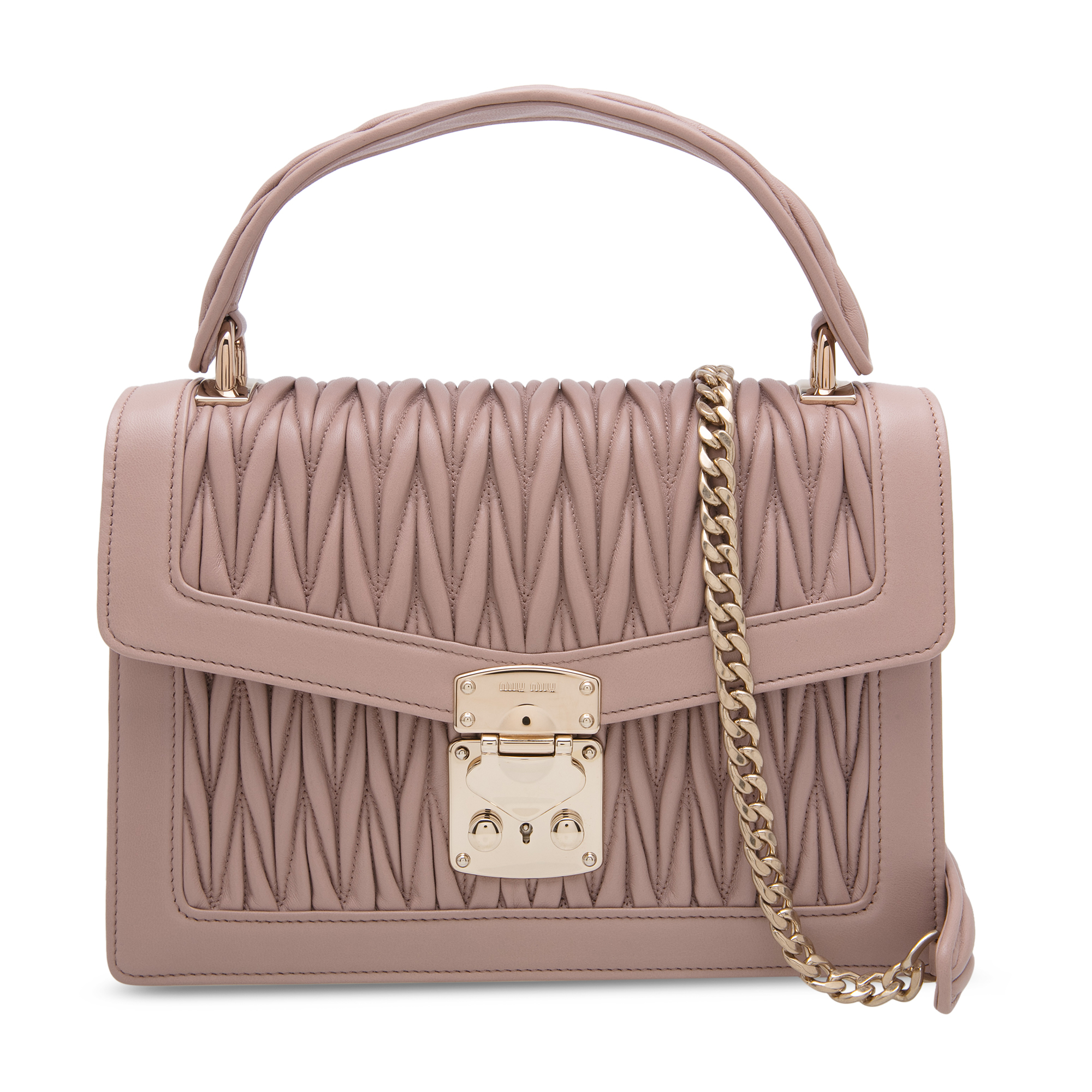 

Miu Confidential velvet and ayers bag, Beige