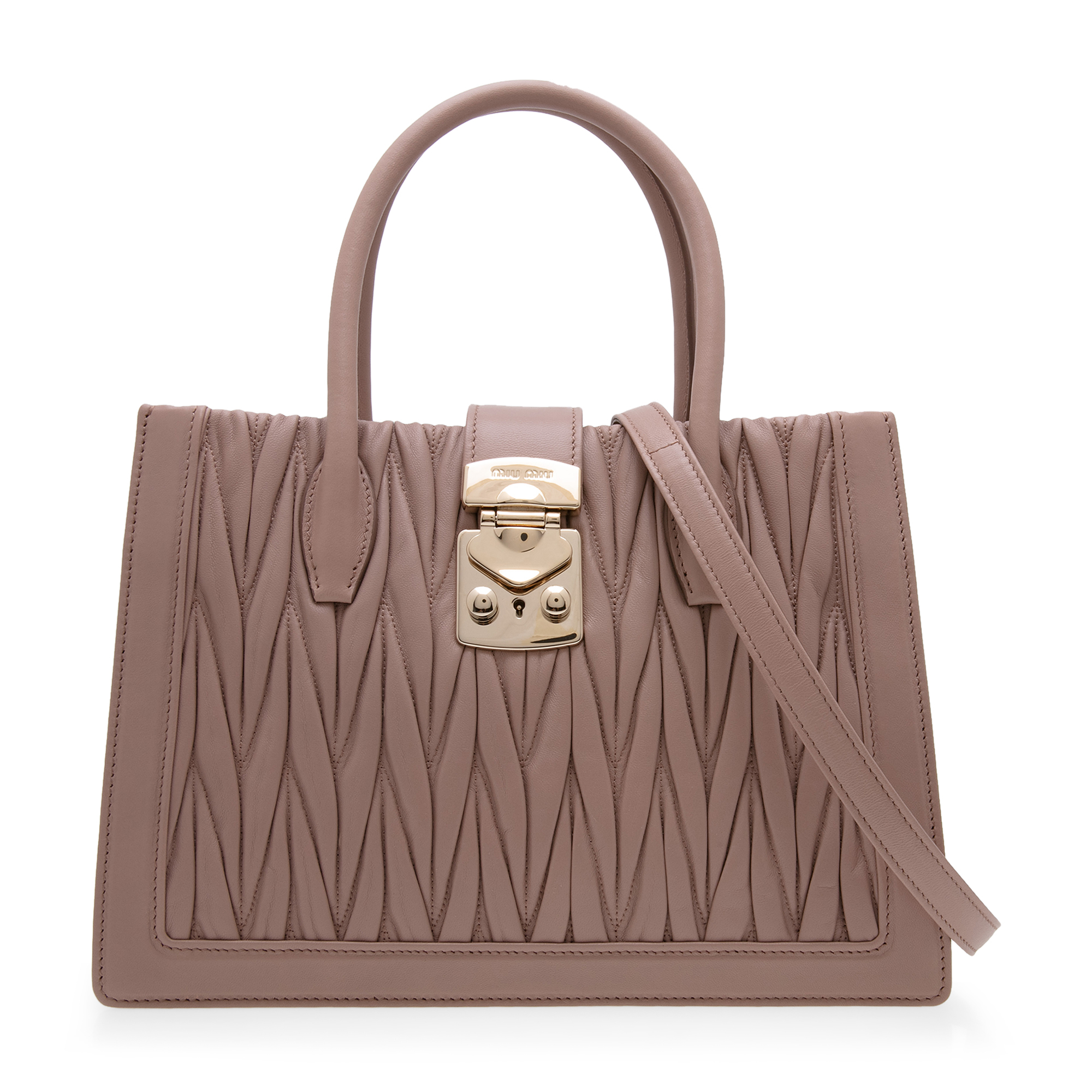 

Miu Confidential Madras bag, Beige