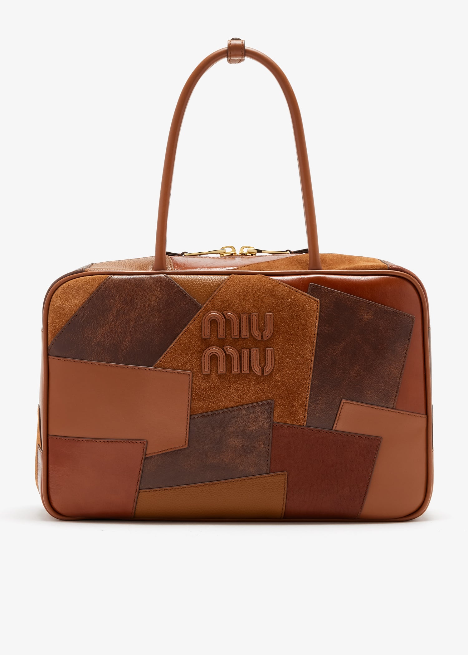 

Leather patchwork Beau bag, Brown