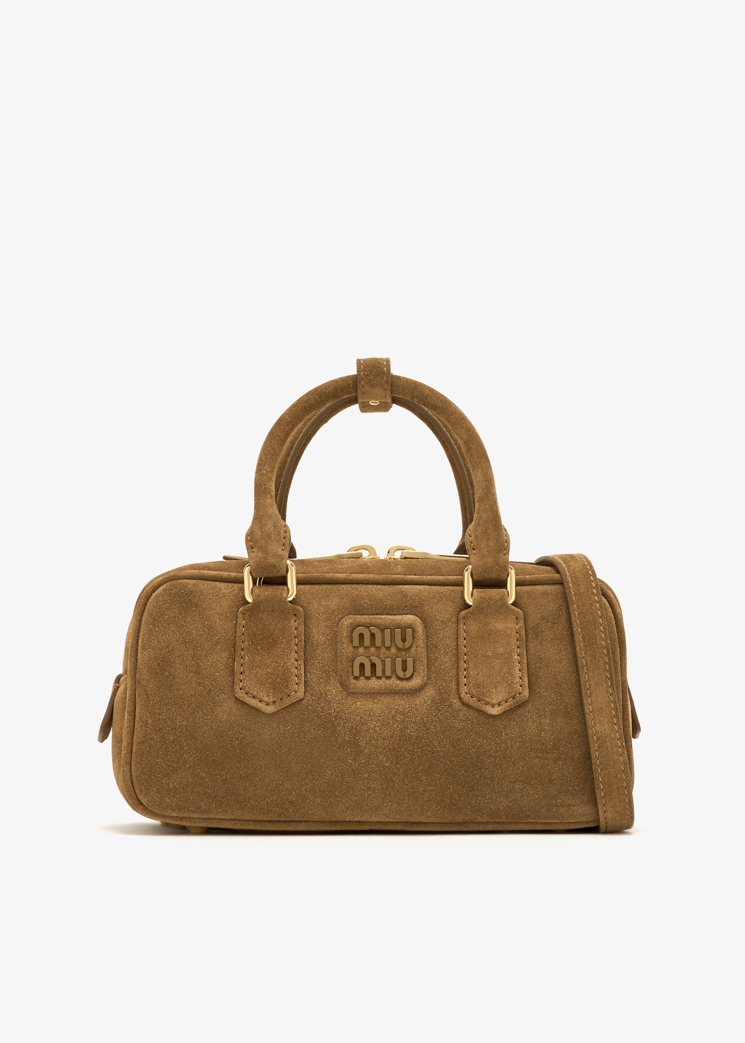 

Arcadie padded suede bag, Khaki